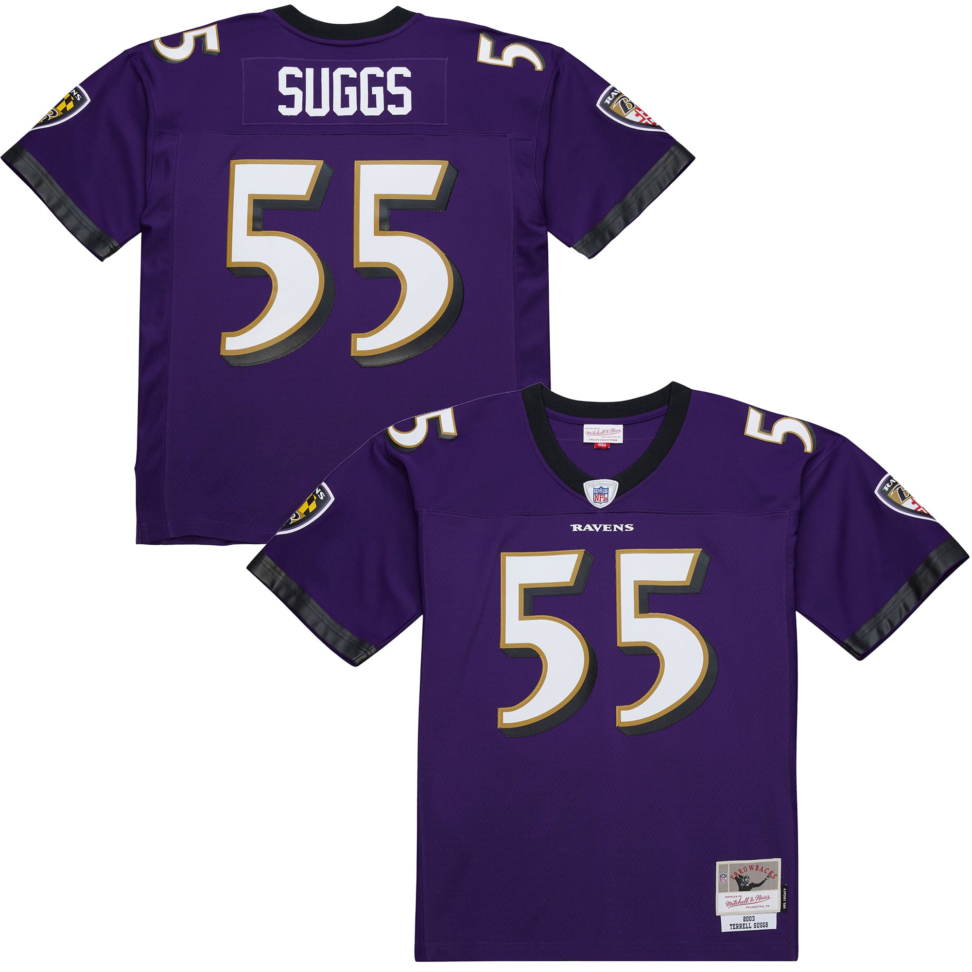 Terrell Suggs Mitchell Baltimore Ravens Replica Jersey Purple NFL Football Fan Wear