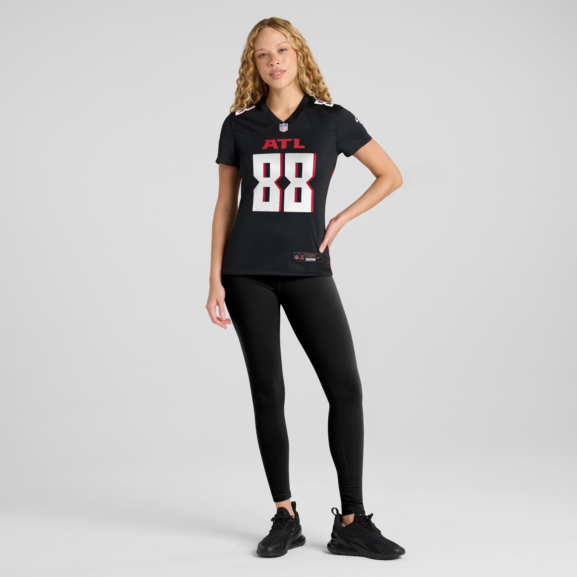 Retired Tony Gonzalez Atlanta Falcons Player Jersey Black NFL Football Fan Wear