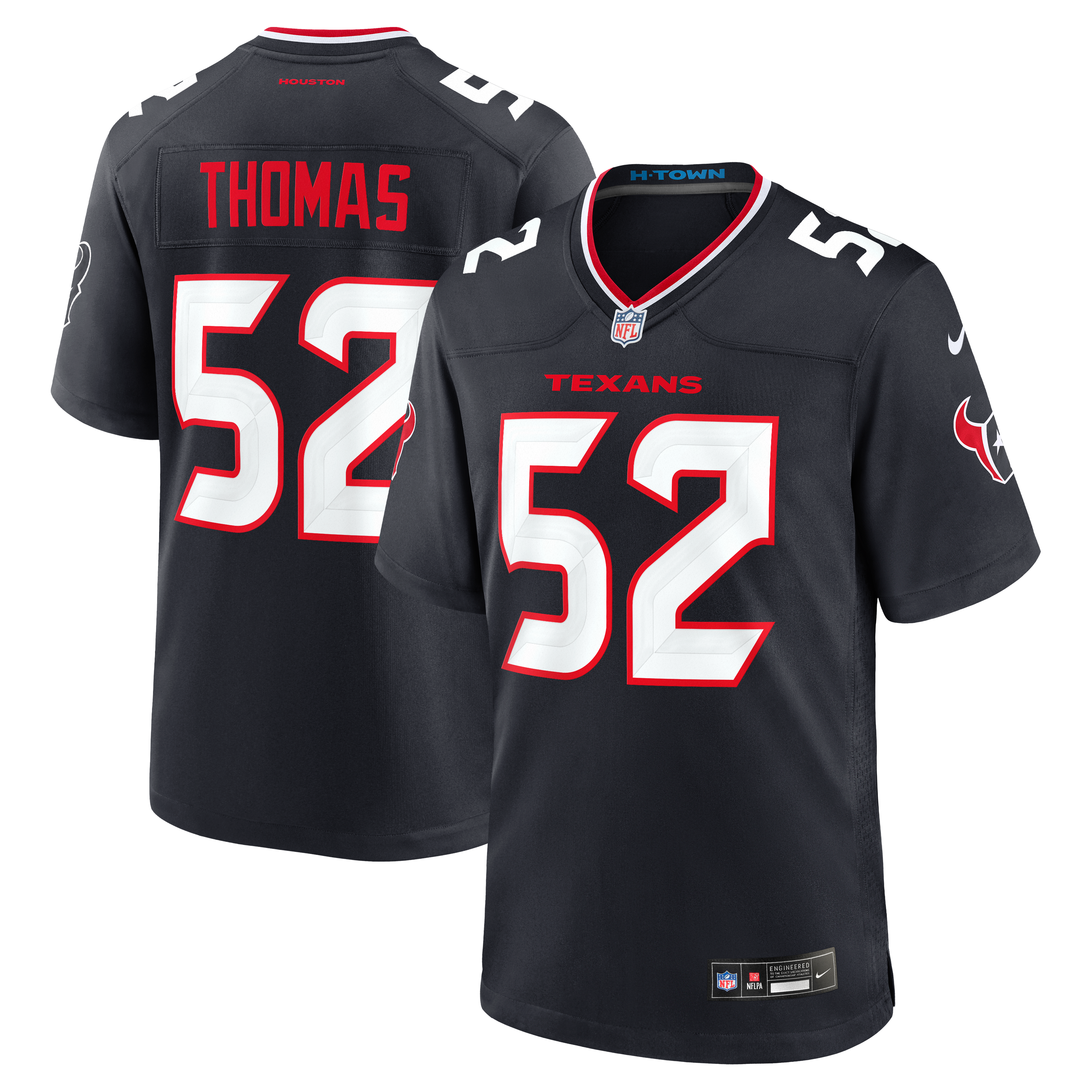 Xavier Thomas Houston Texans Game Jersey Navy NFL Football Fan Wear Xavier Thomas