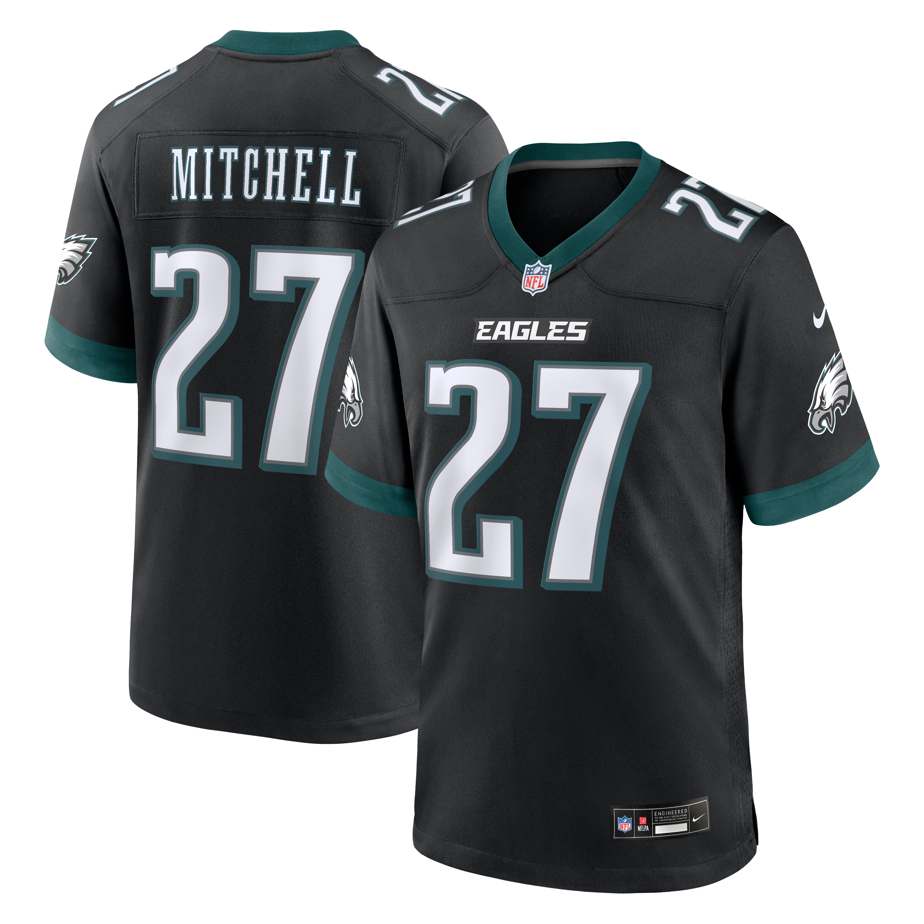 Quinyon Mitchell Philadelphia Eagles Game Jersey Black NFL Football Fan Wear Quinyon Mitchell