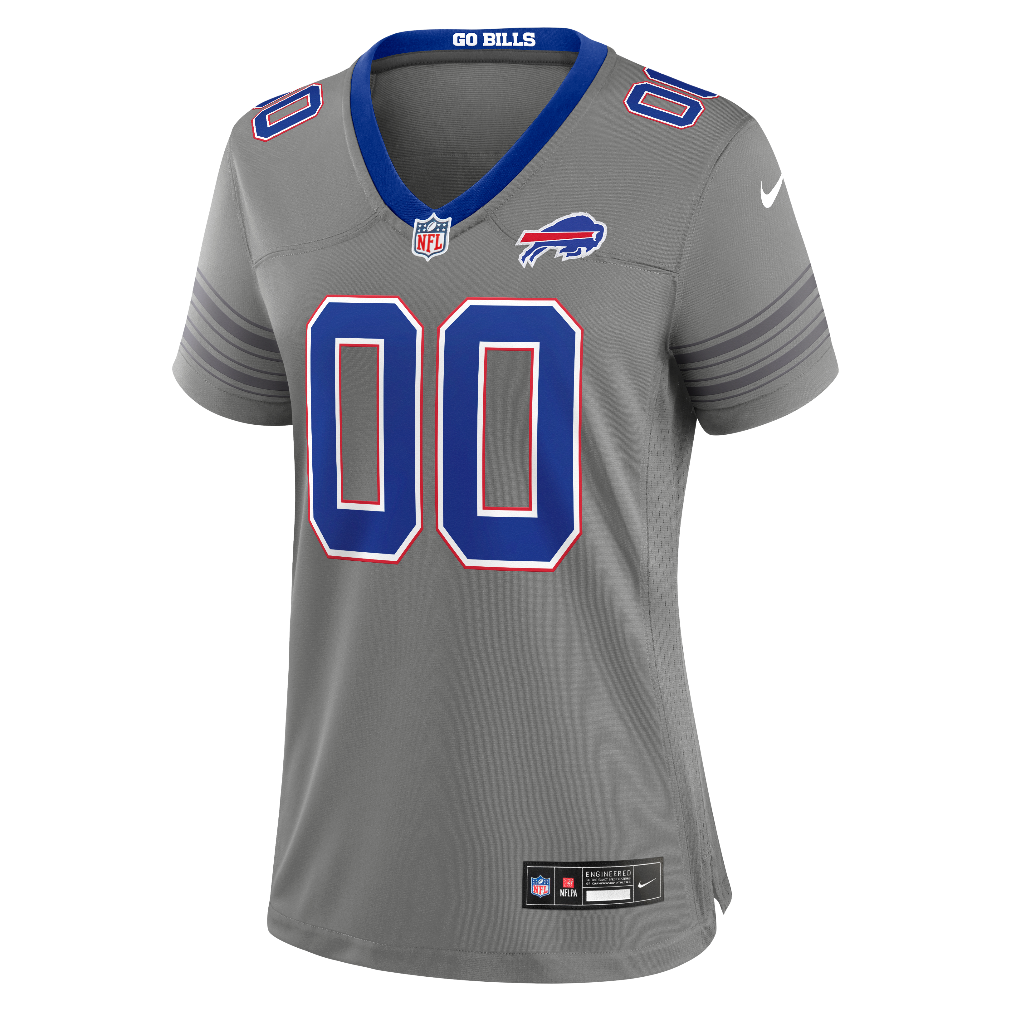 Buffalo Bills Game Jersey Gray NFL Football Fan Wear Custom Number