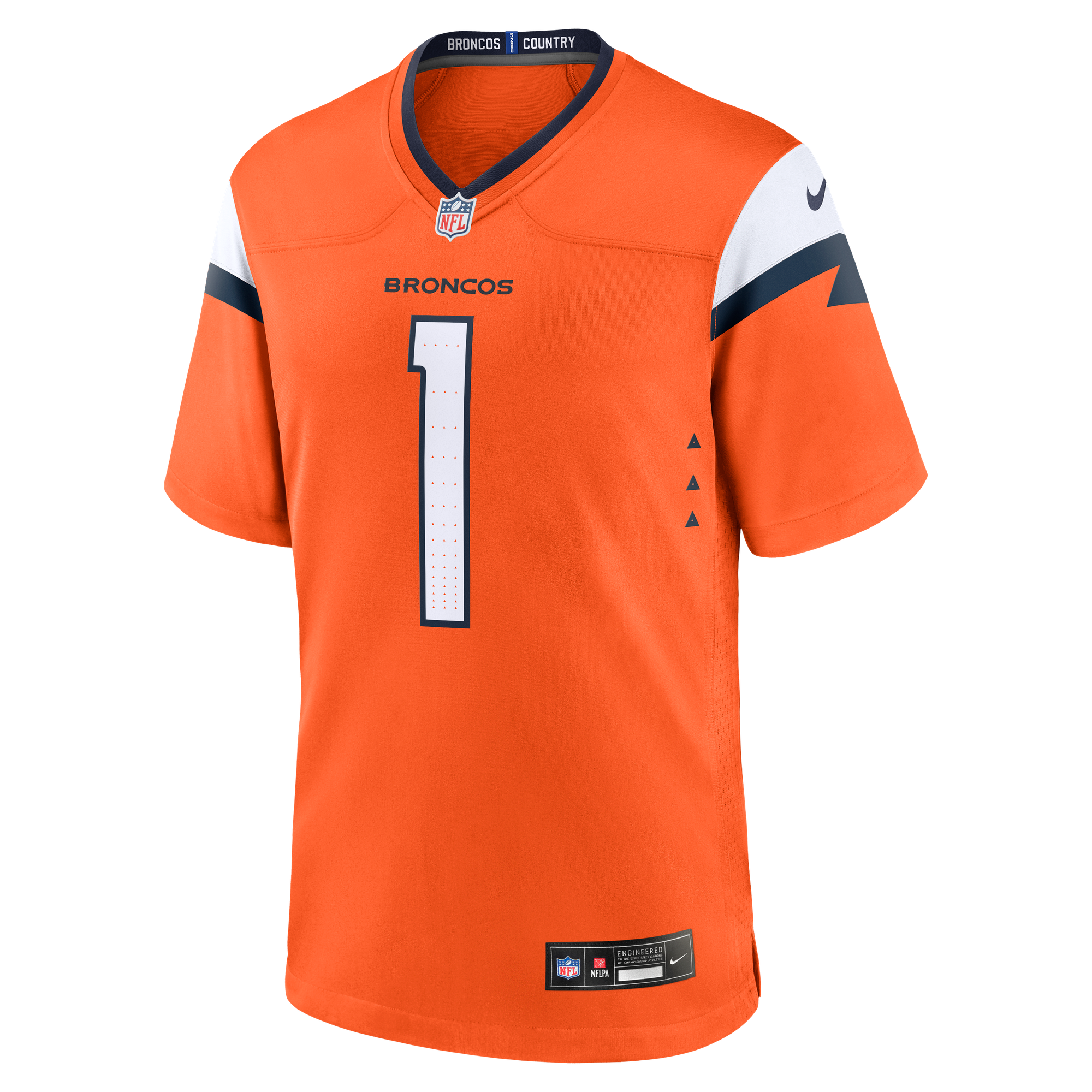 Denver Broncos Game Jersey No.1 Orange NFL Football Fan Wear