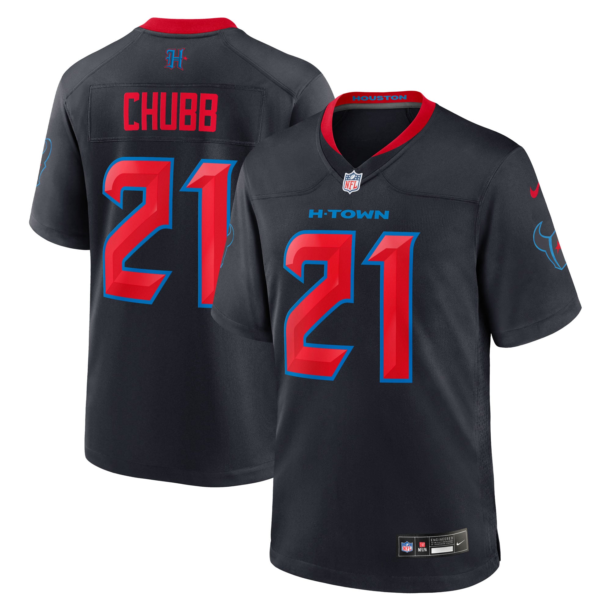 Nick Chubb Houston Texans Game Jersey Navy NFL Football Fan Wear