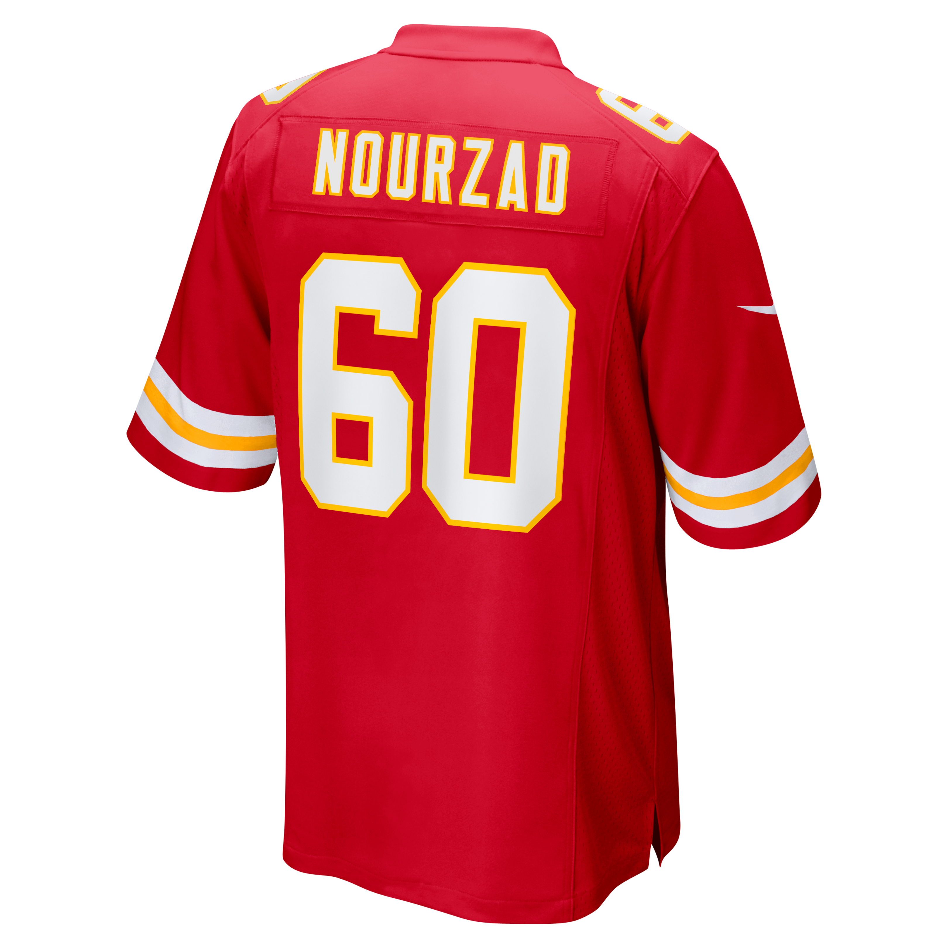 Hunter Nourzad Kansas City Chiefs Game Jersey Red NFL Football Fan Wear Hunter Nourzad
