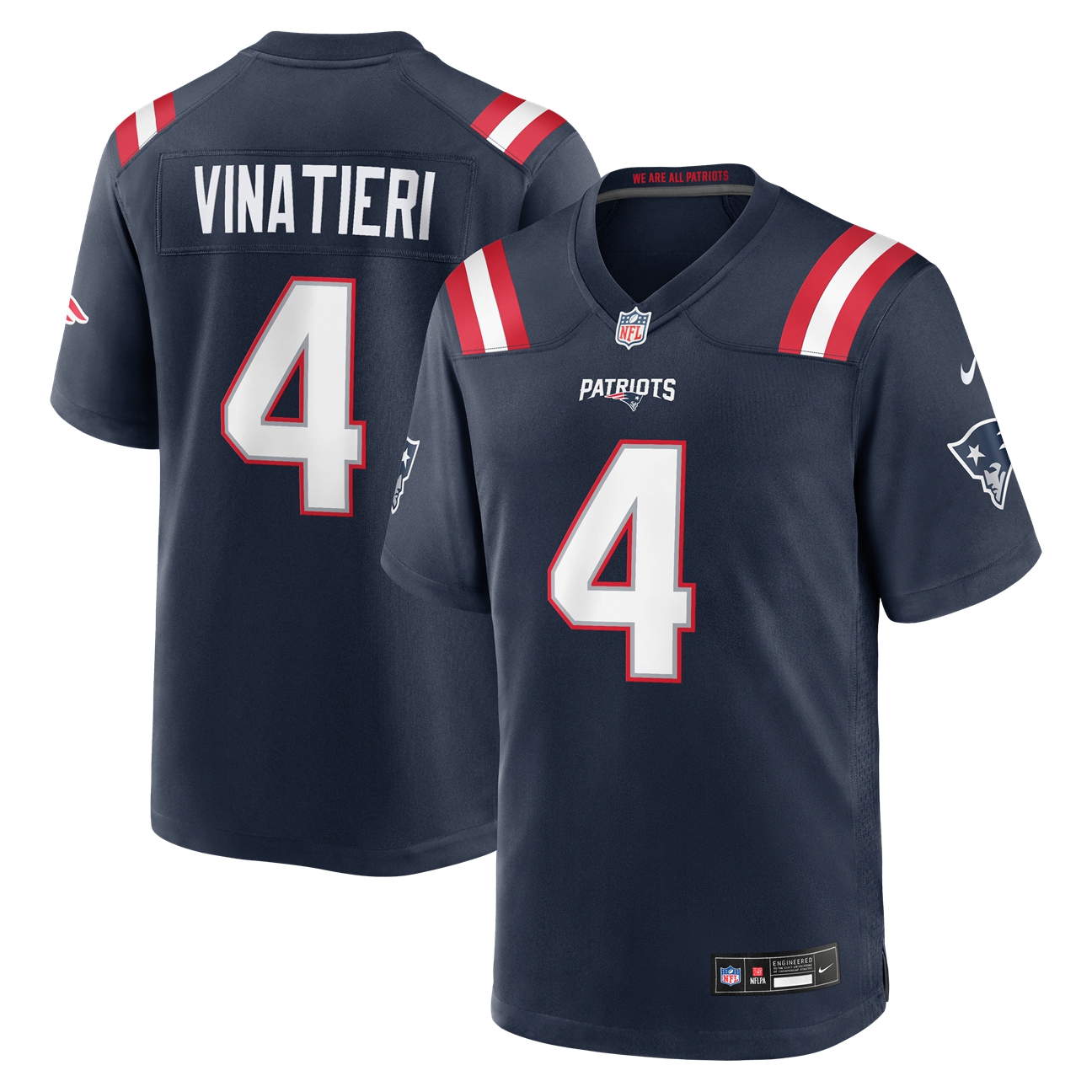 Adam Vinatieri Retired New England Patriots Game Jersey Navy NFL Football Fan Wear