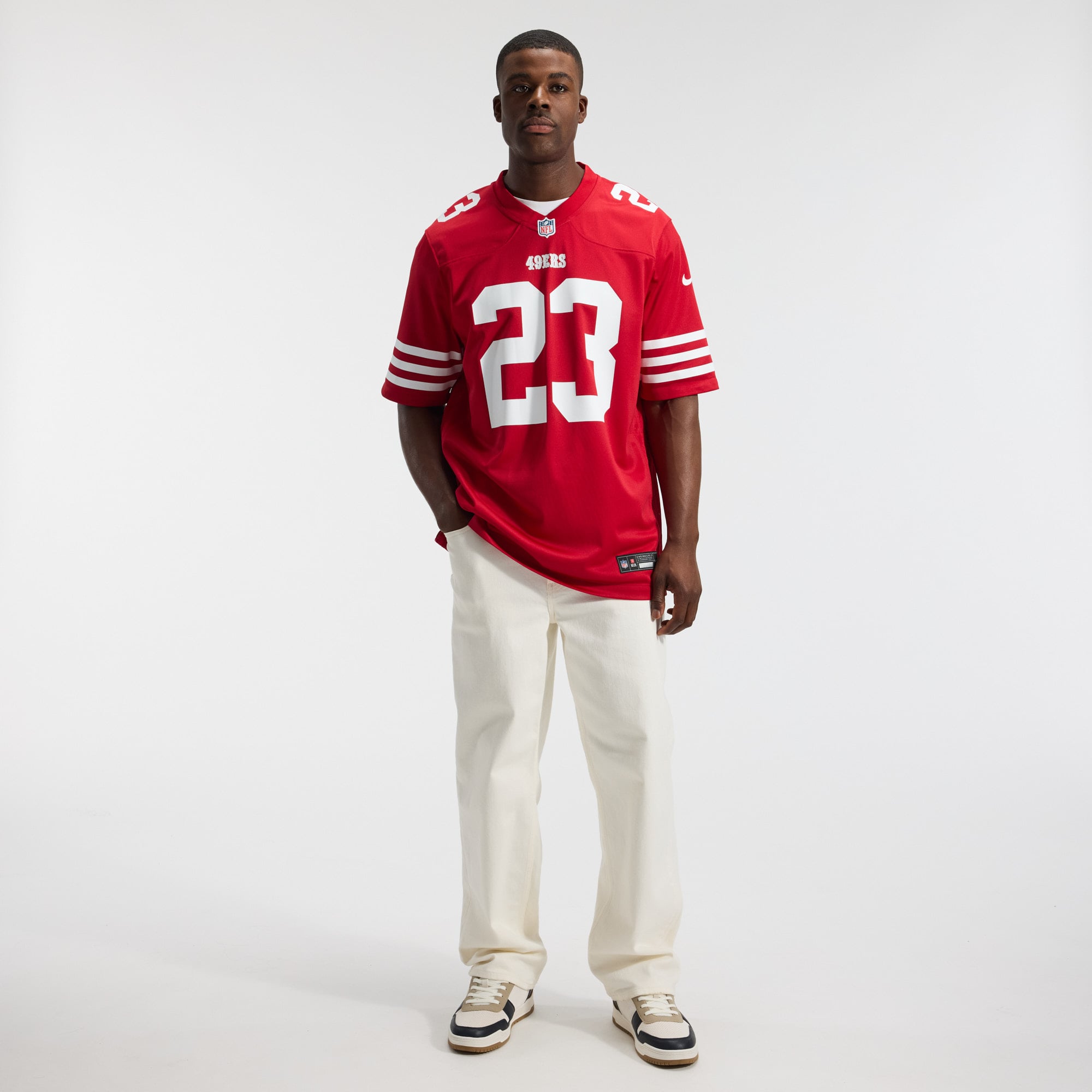 Christian McCaffrey San Francisco 49ers Player Jersey Scarlet NFL Football Fan Wear
