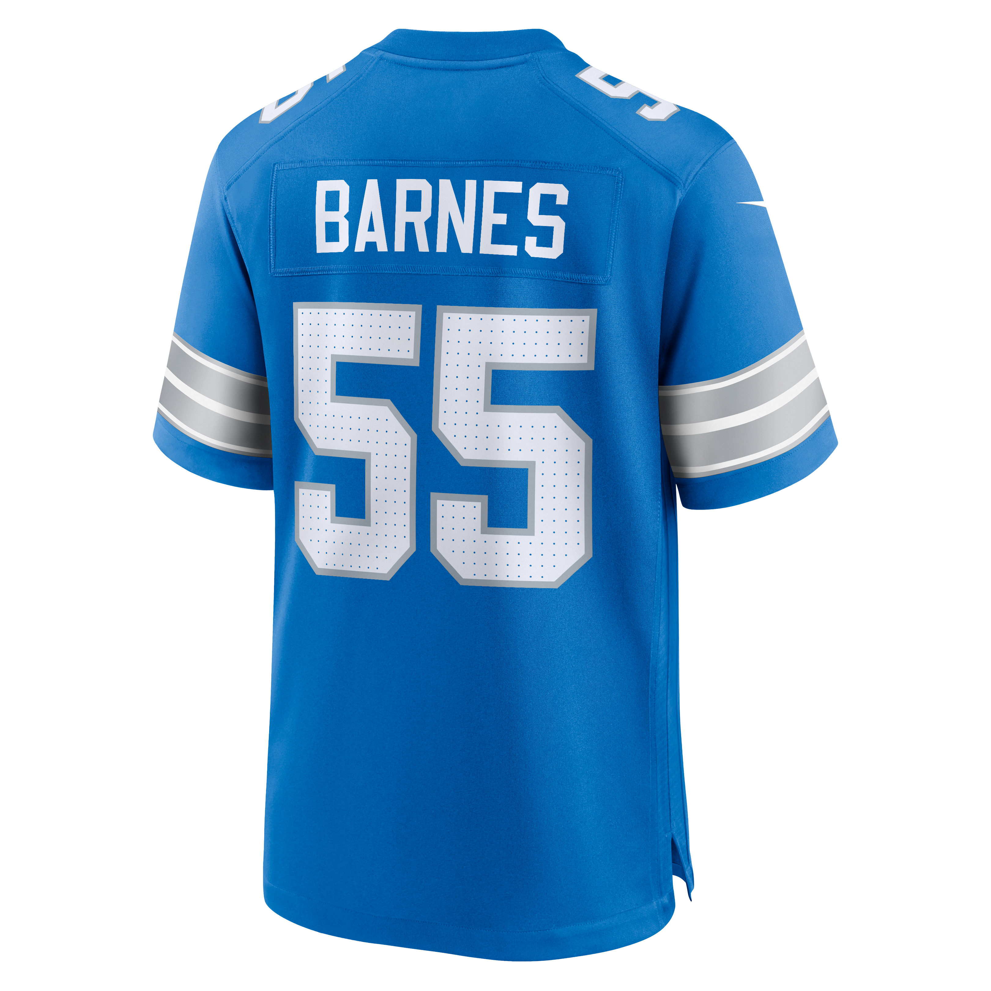 Derrick Barnes Detroit Lions Game Jersey Blue NFL Football Fan Wear Derrick Barnes
