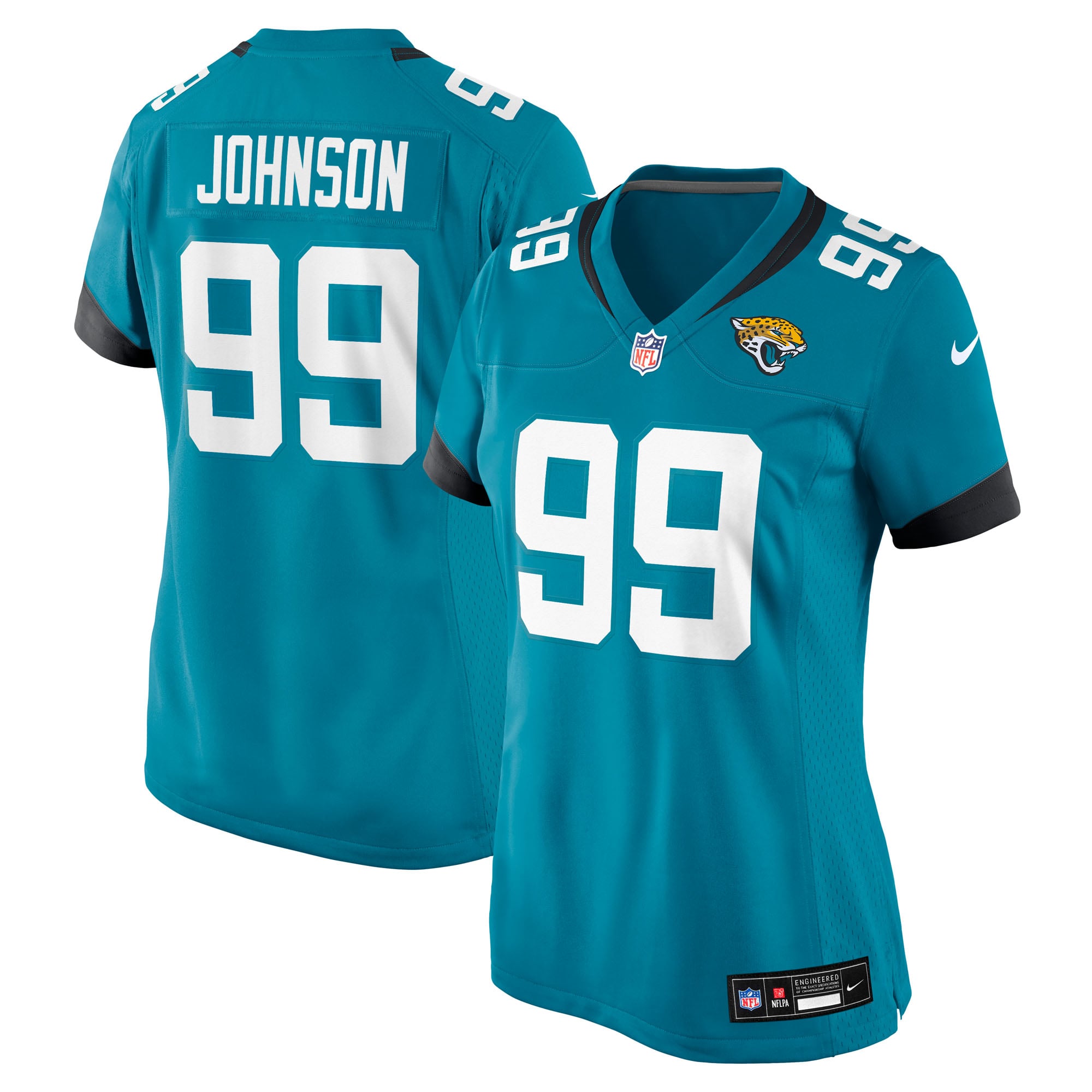 Austin Johnson Jacksonville Jaguars Game Jersey Teal NFL Football Fan Wear