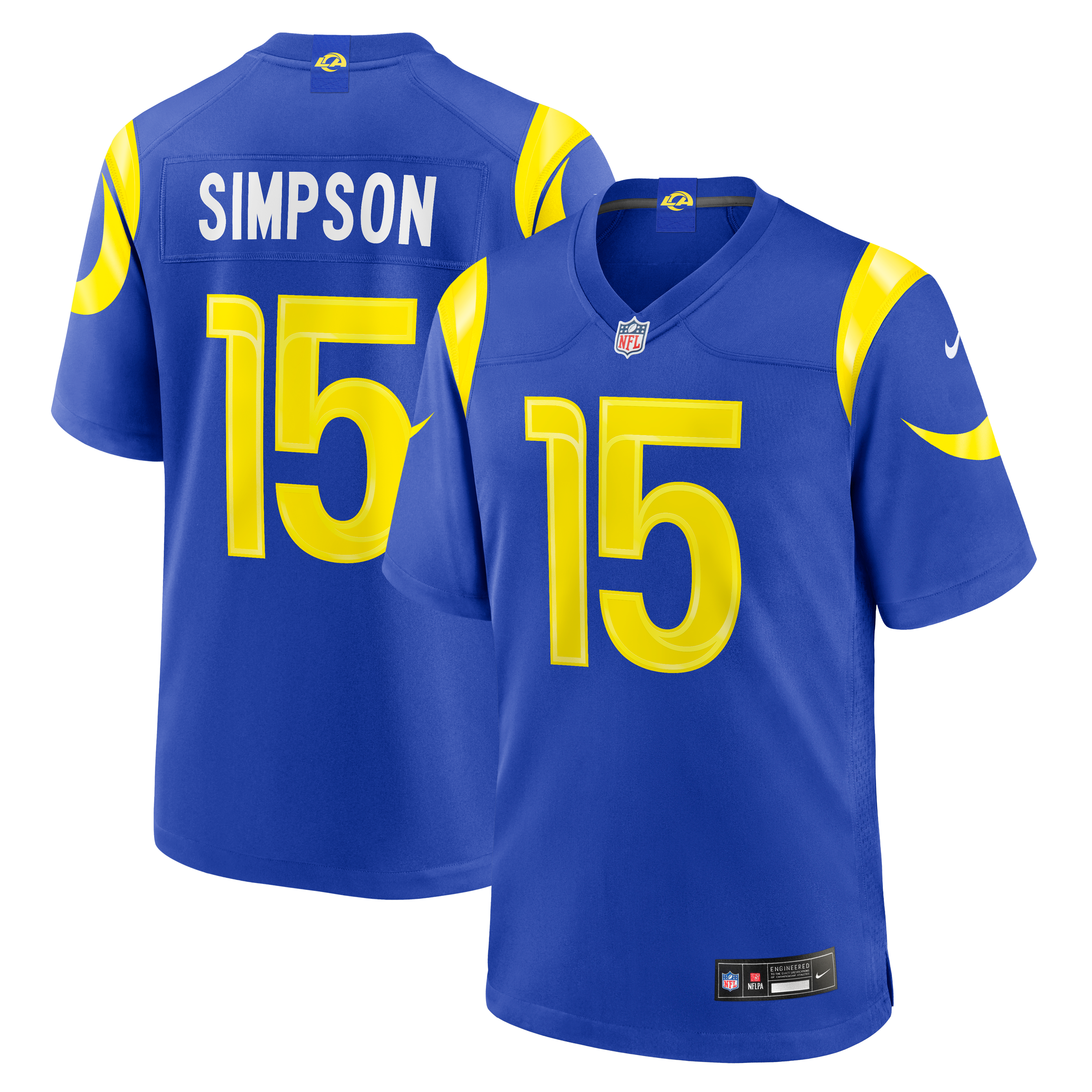 Ty Simpson Los Angeles Rams Game Jersey Royal NFL Football Fan Wear Ty Simpson