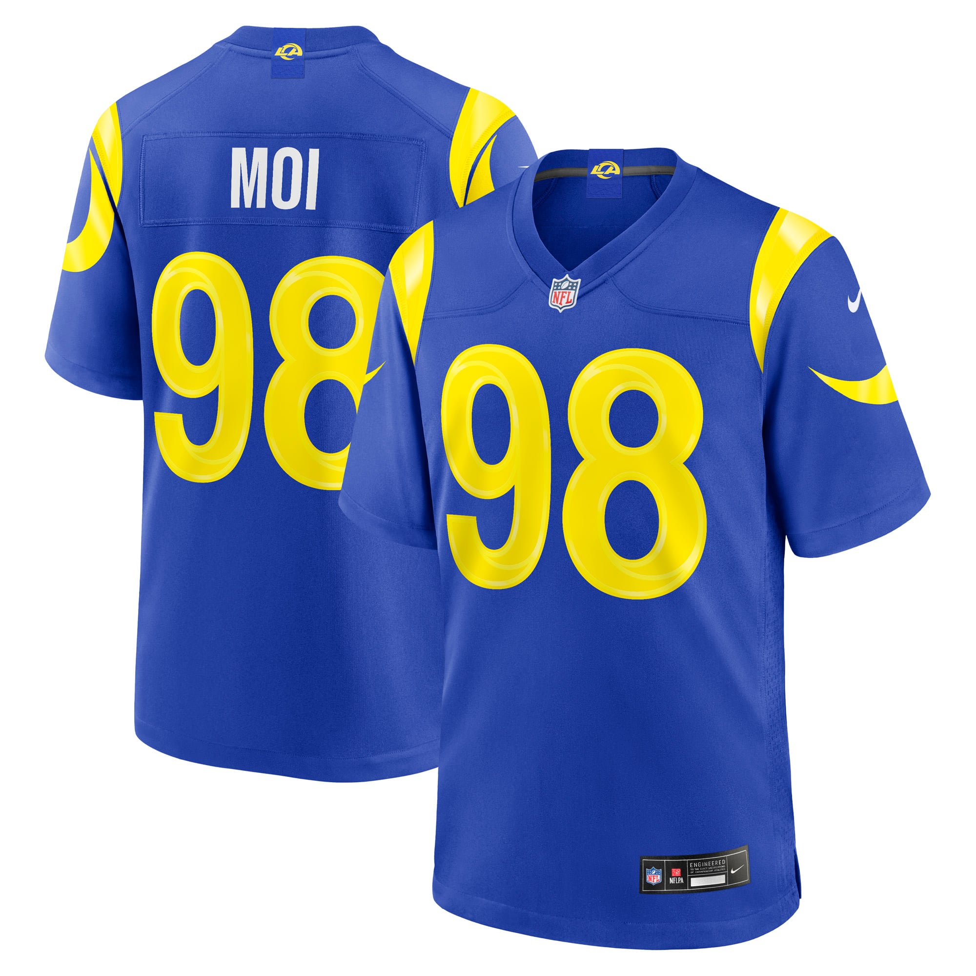 Jaxson Moi Los Angeles Rams Game Jersey Royal NFL Football Fan Wear Jaxson Moi