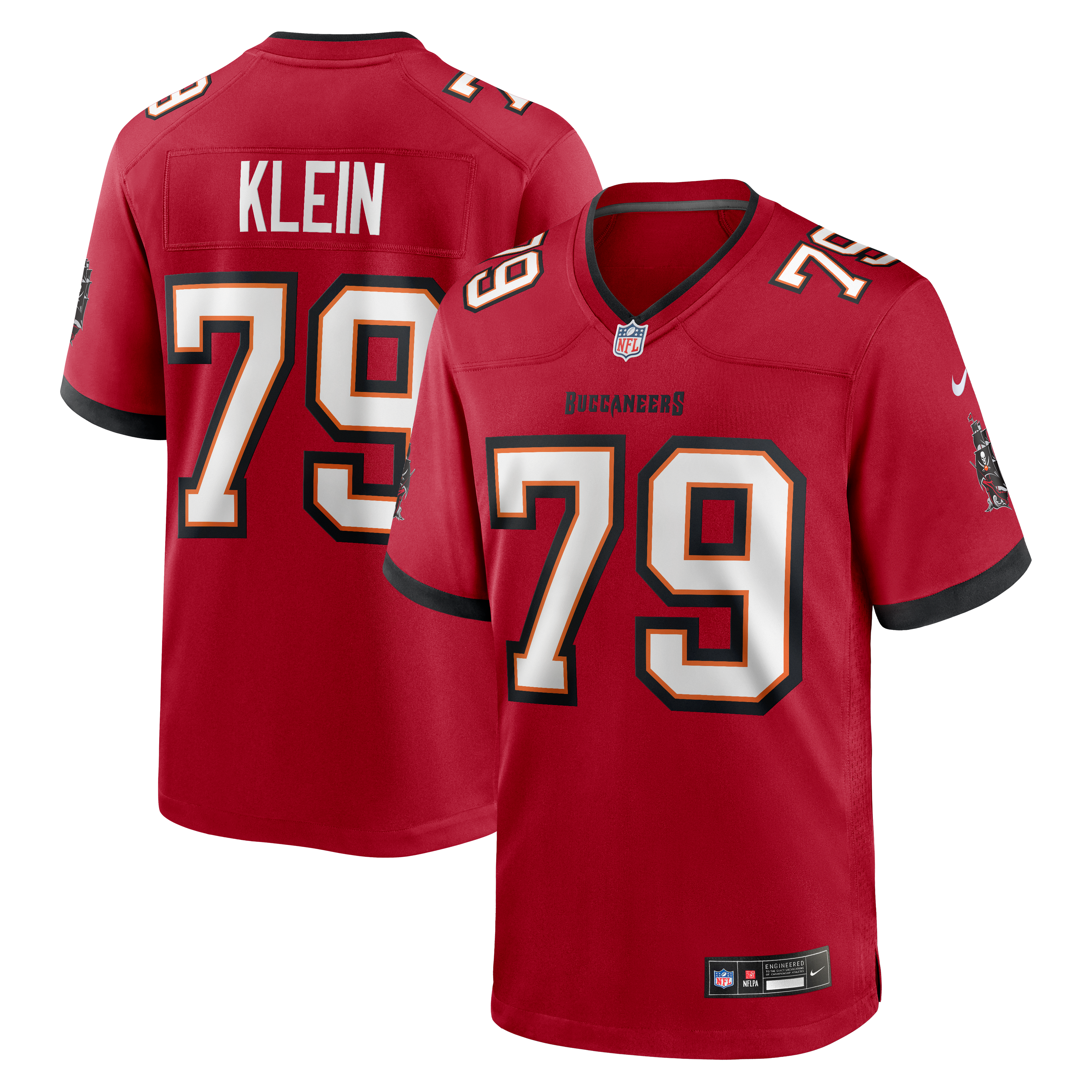 Elijah Klein Tampa Bay Buccaneers Game Jersey Red NFL Football Fan Wear