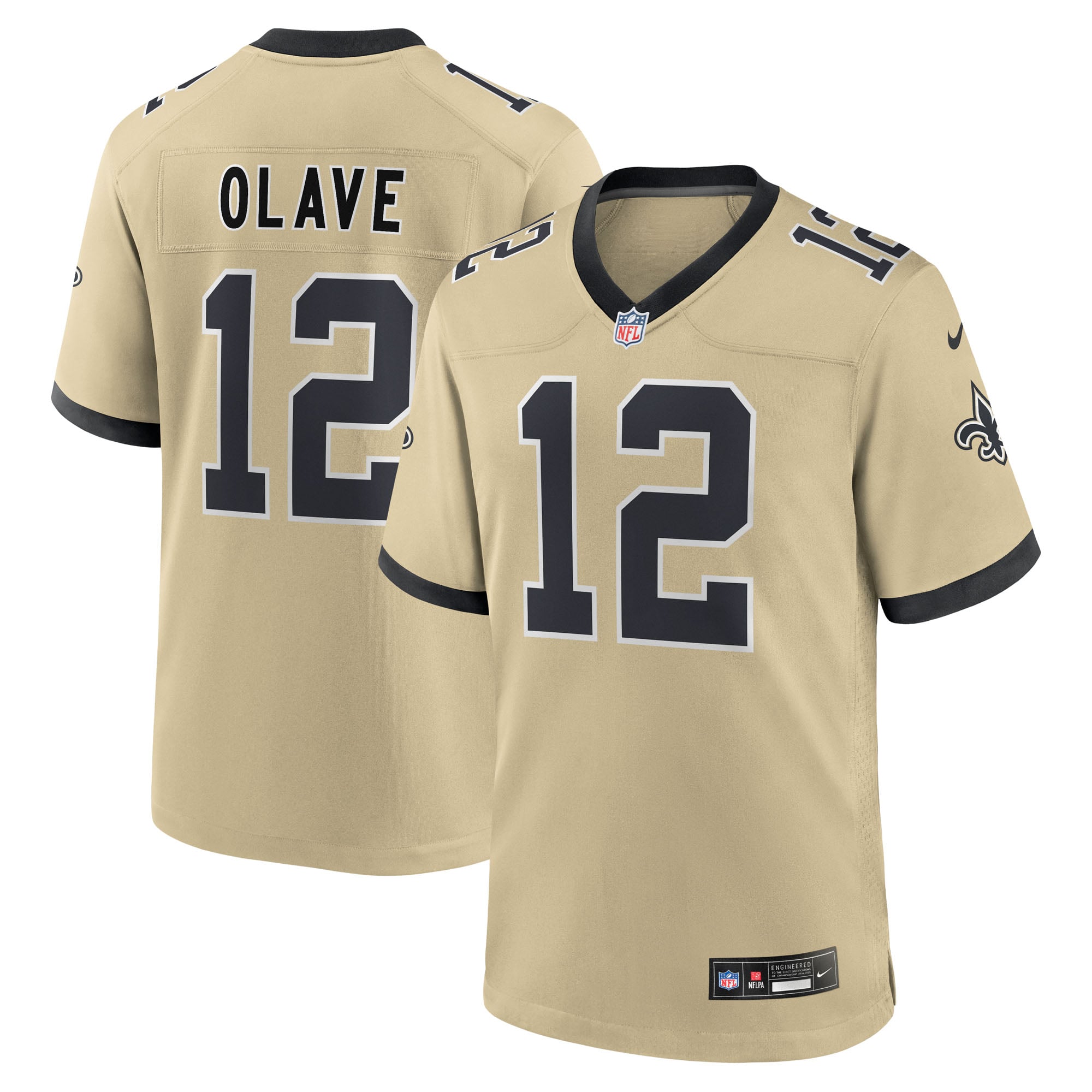 Chris Olave Golds New Orleans Saints Player Jersey Gold NFL Football Fan Wear Chris Olave Golds