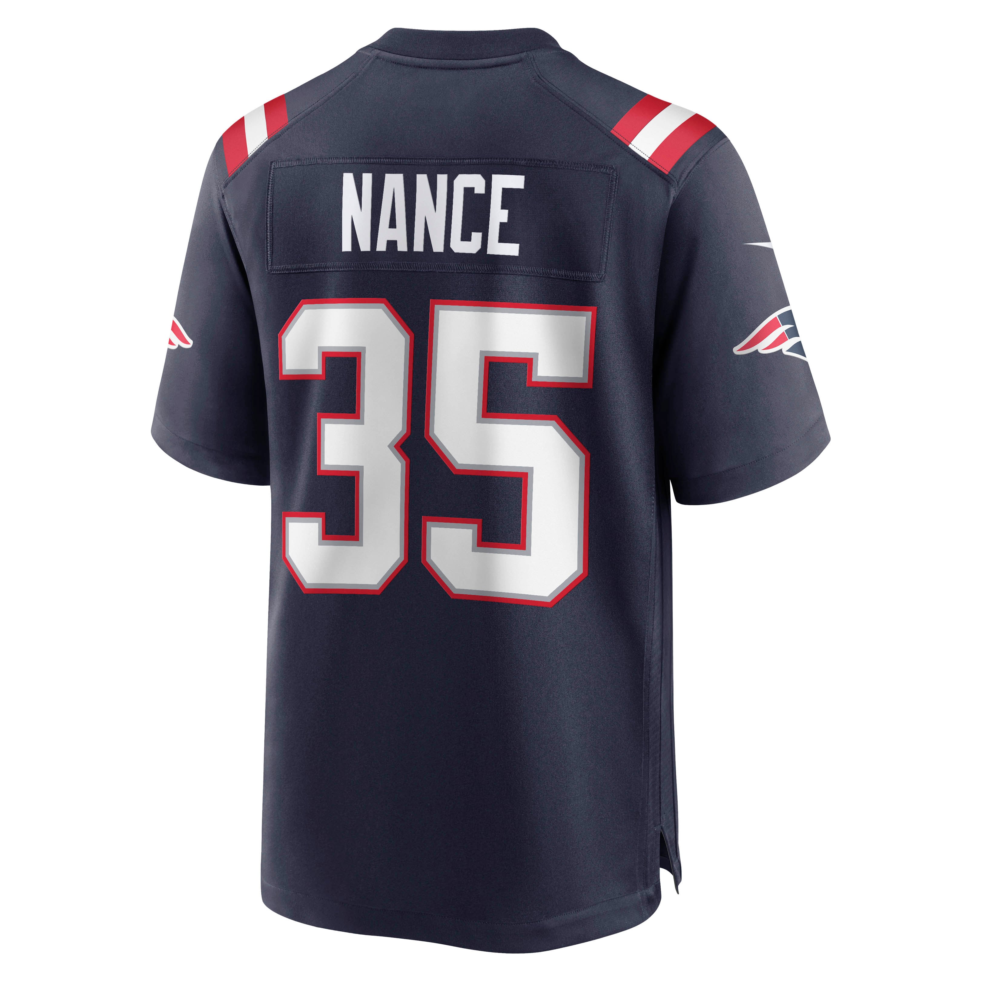 Jim Nance Retired New England Patriots Player Jersey Navy NFL Football Fan Wear Jim Nance Retired