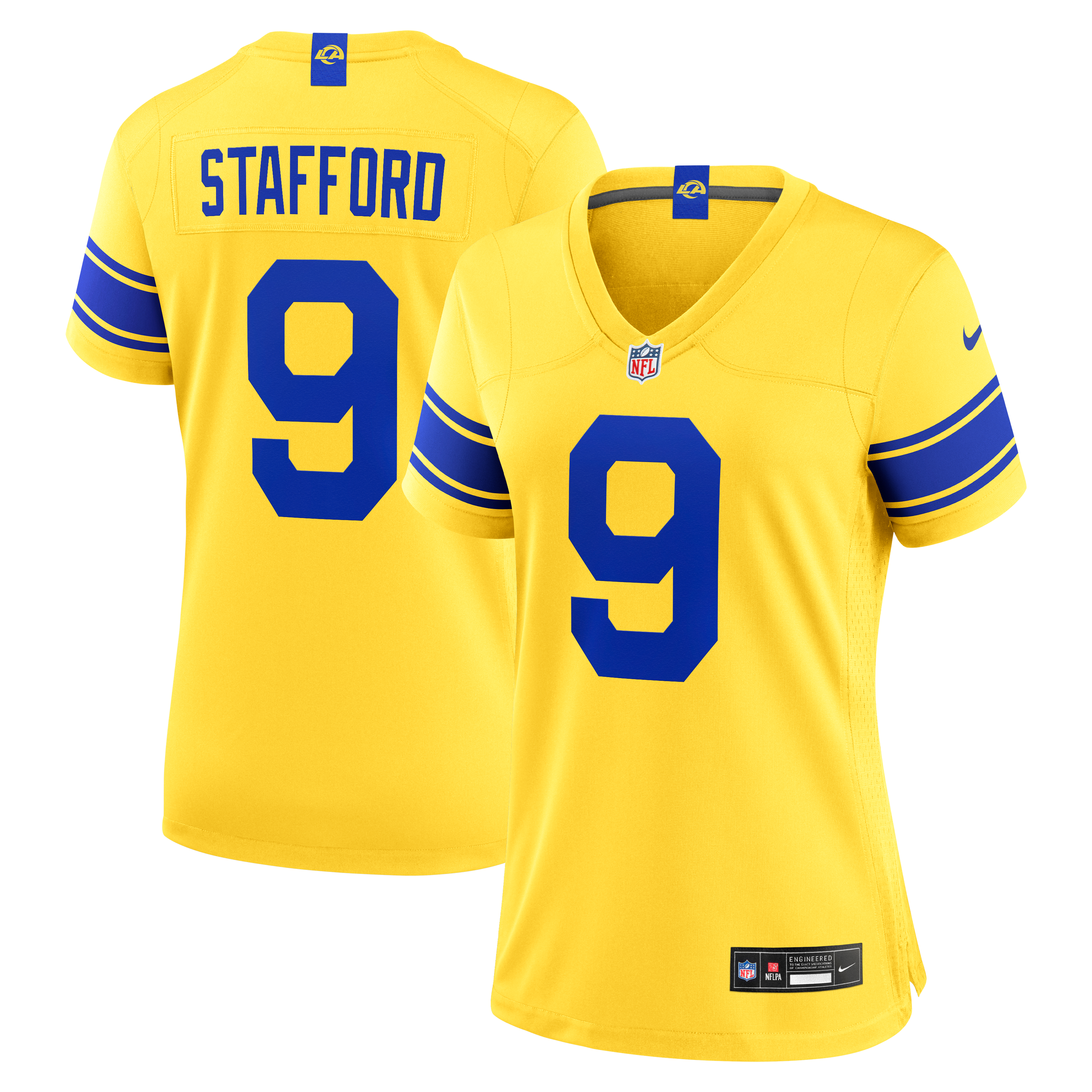 Matthew Stafford Sol Los Angeles Rams Game Jersey NFL Football Fan Wear Matthew Stafford Sol