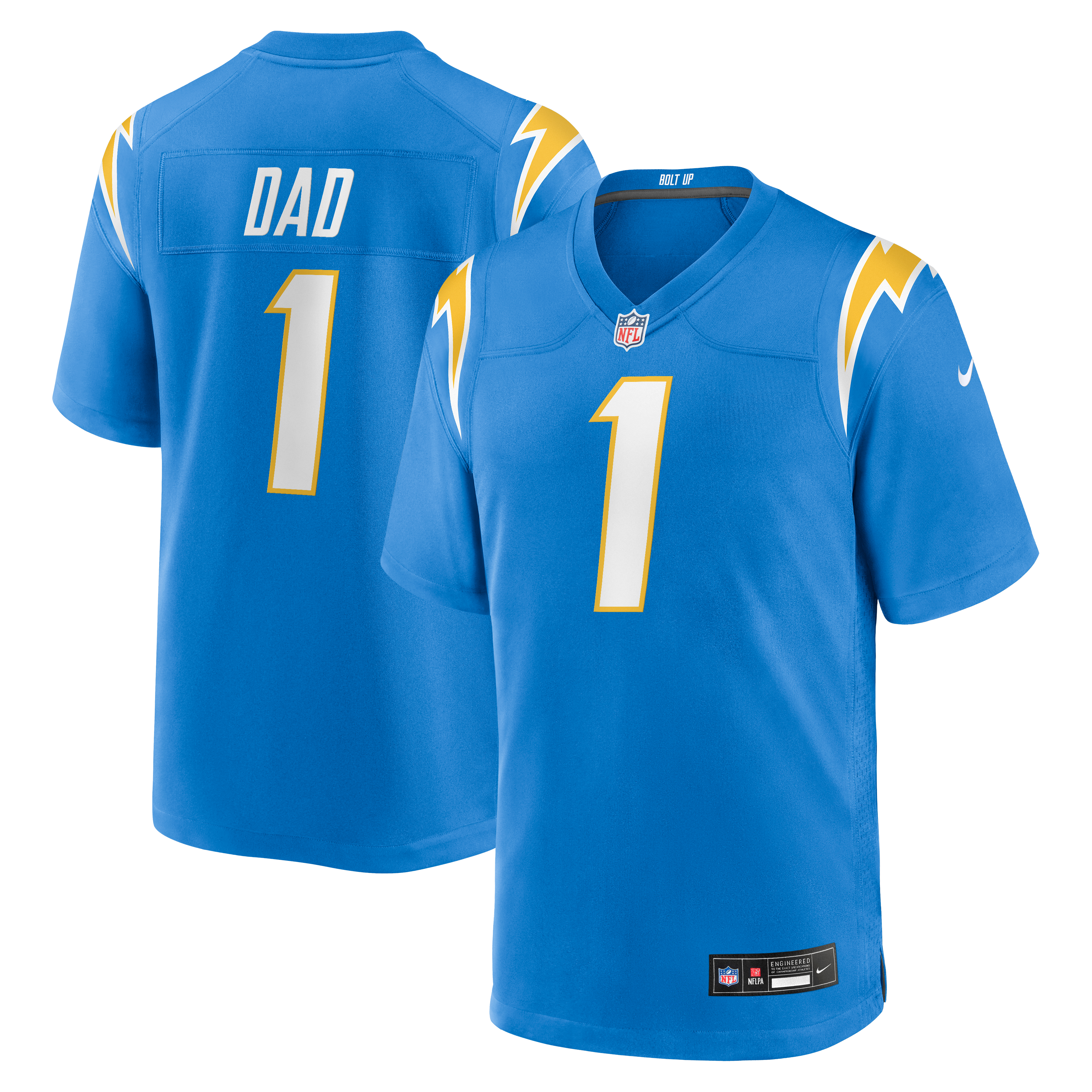 Los Angeles Chargers Game Jersey No.1 Powder Blue NFL Football Fan Wear
