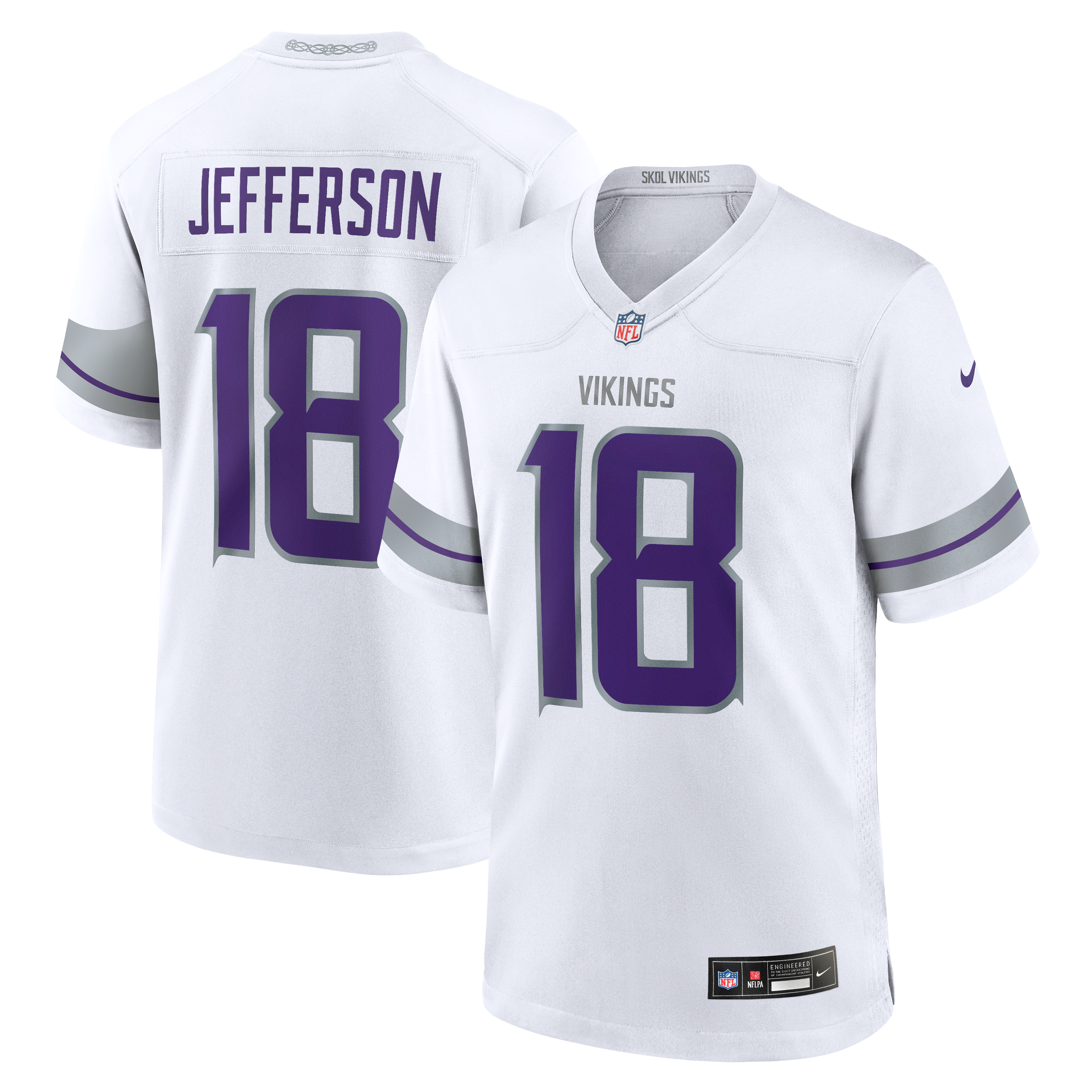 Retired Justin Jefferson Minnesota Vikings Alternate Jersey White NFL Football Fan Wear