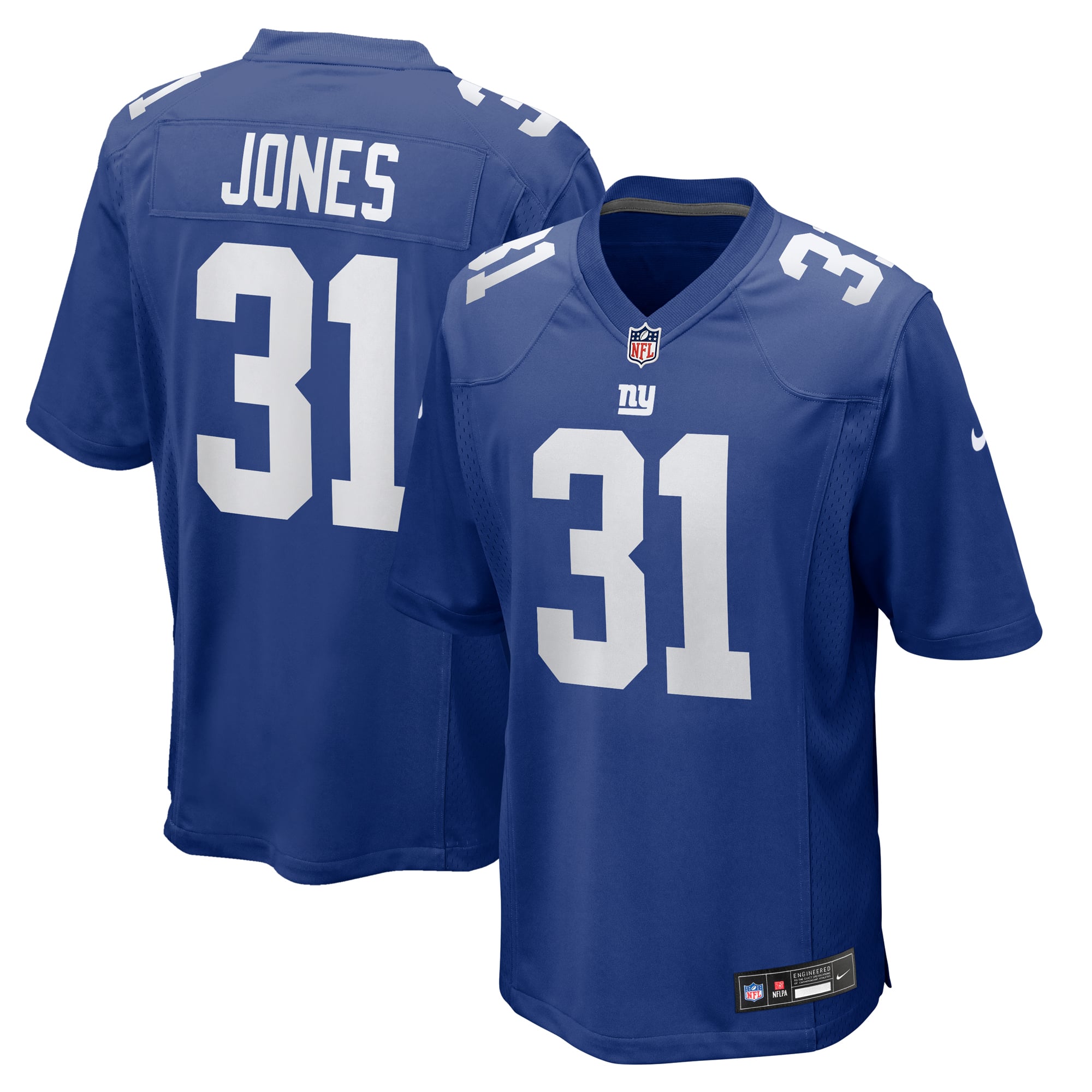 Nic Jones New York Giants Game Jersey Royal NFL Football Fan Wear Nic Jones