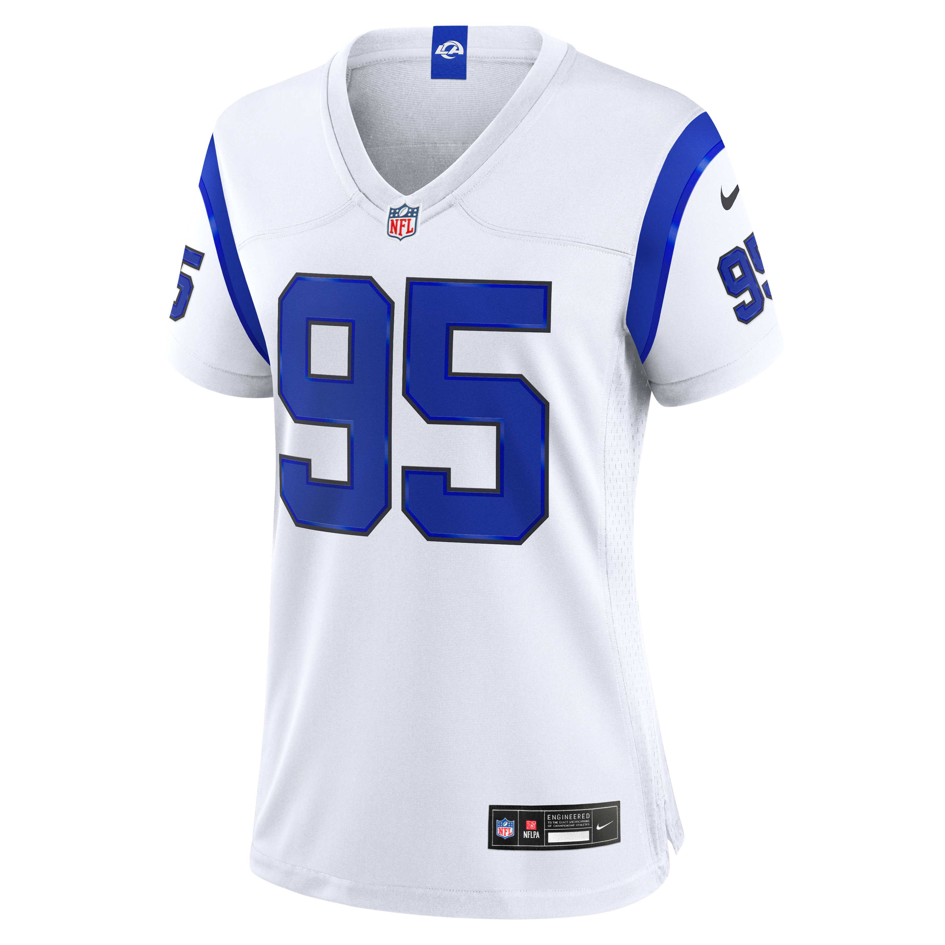 Myles Garrett Fearsome Los Angeles Rams Game Jersey White NFL Football Fan Wear Myles Garrett Fearsome