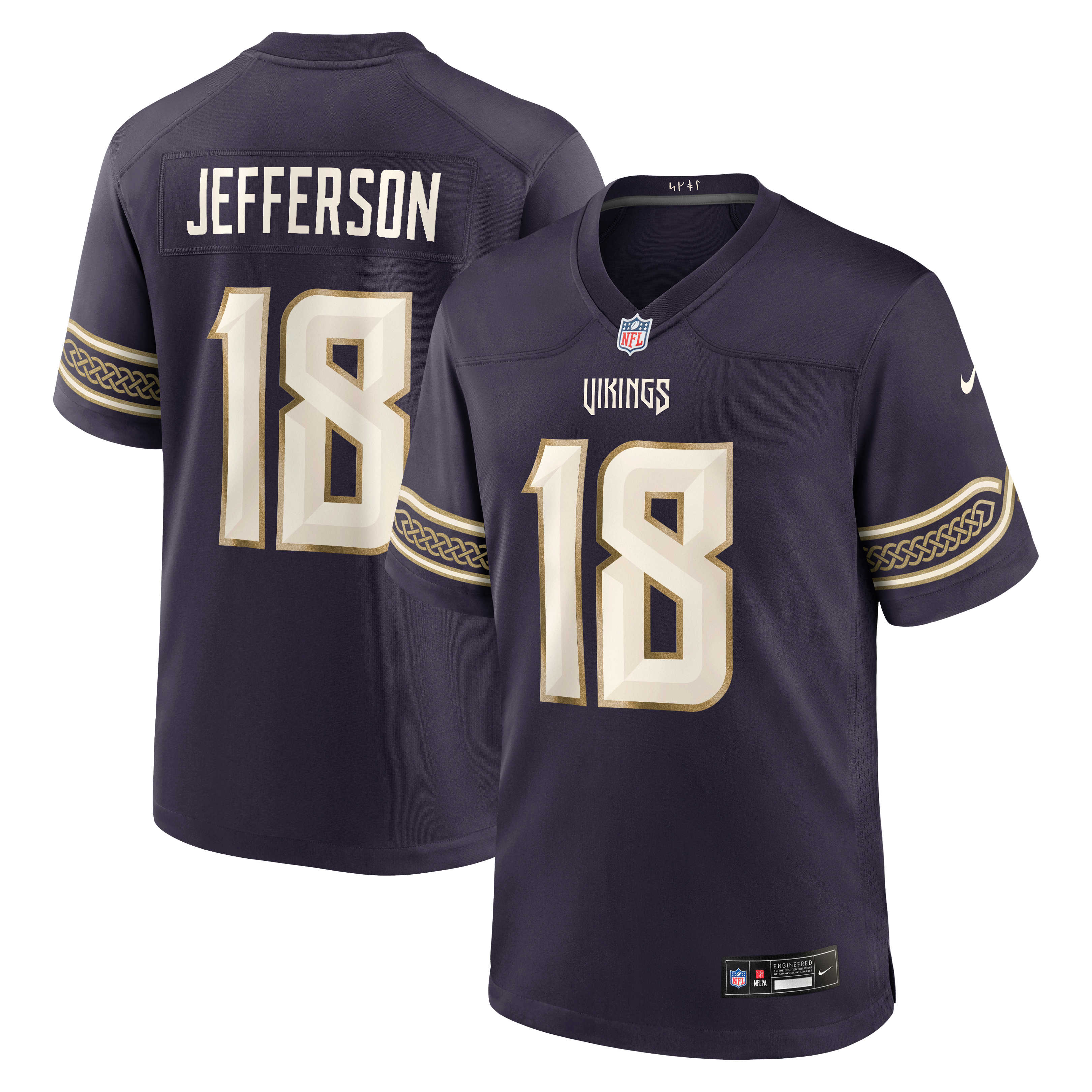 Justin Jefferson Minnesota Vikings Game Jersey Purple NFL Football Fan Wear