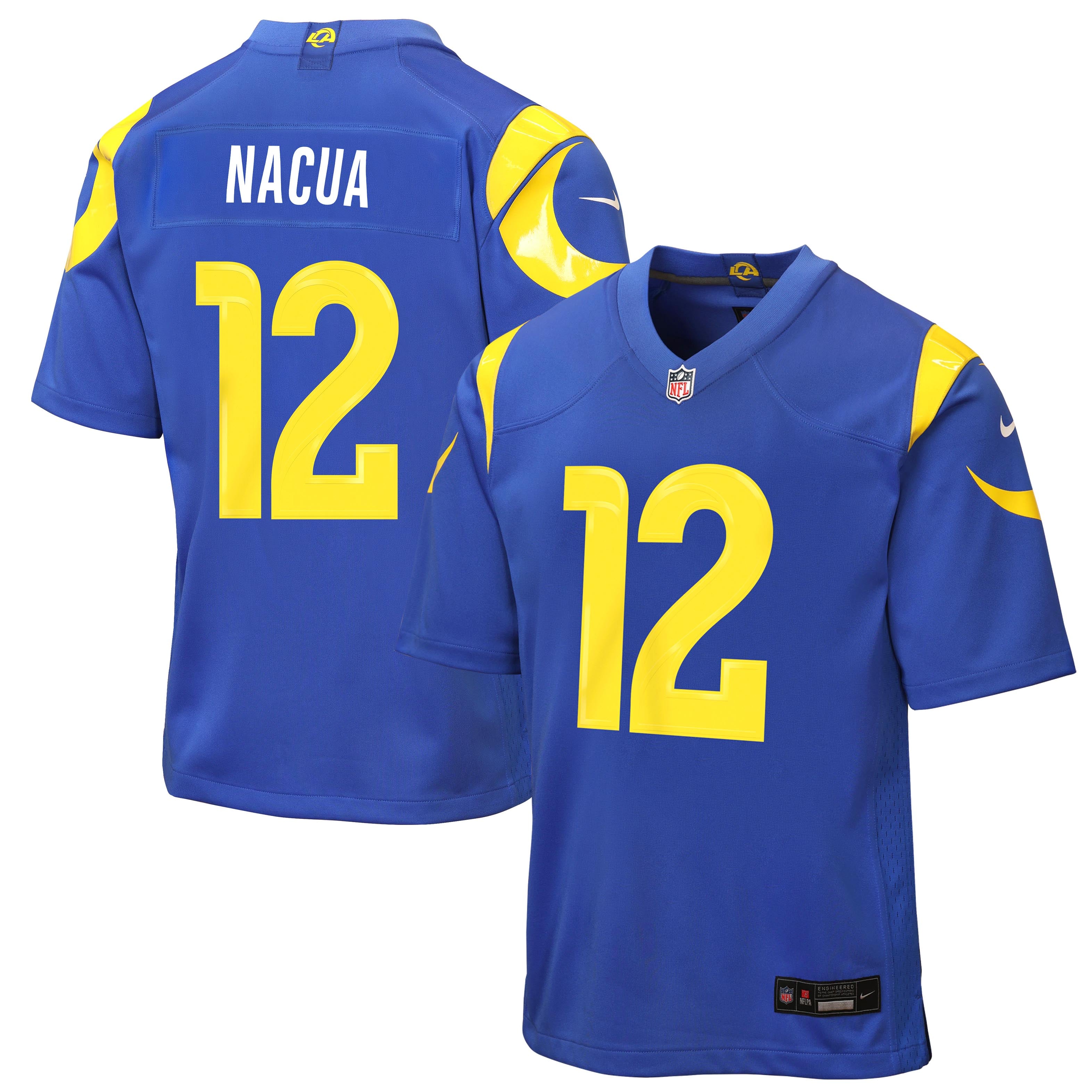 Puka Nacua Los Angeles Rams Game Jersey Royal NFL Football Fan Wear Puka Nacua