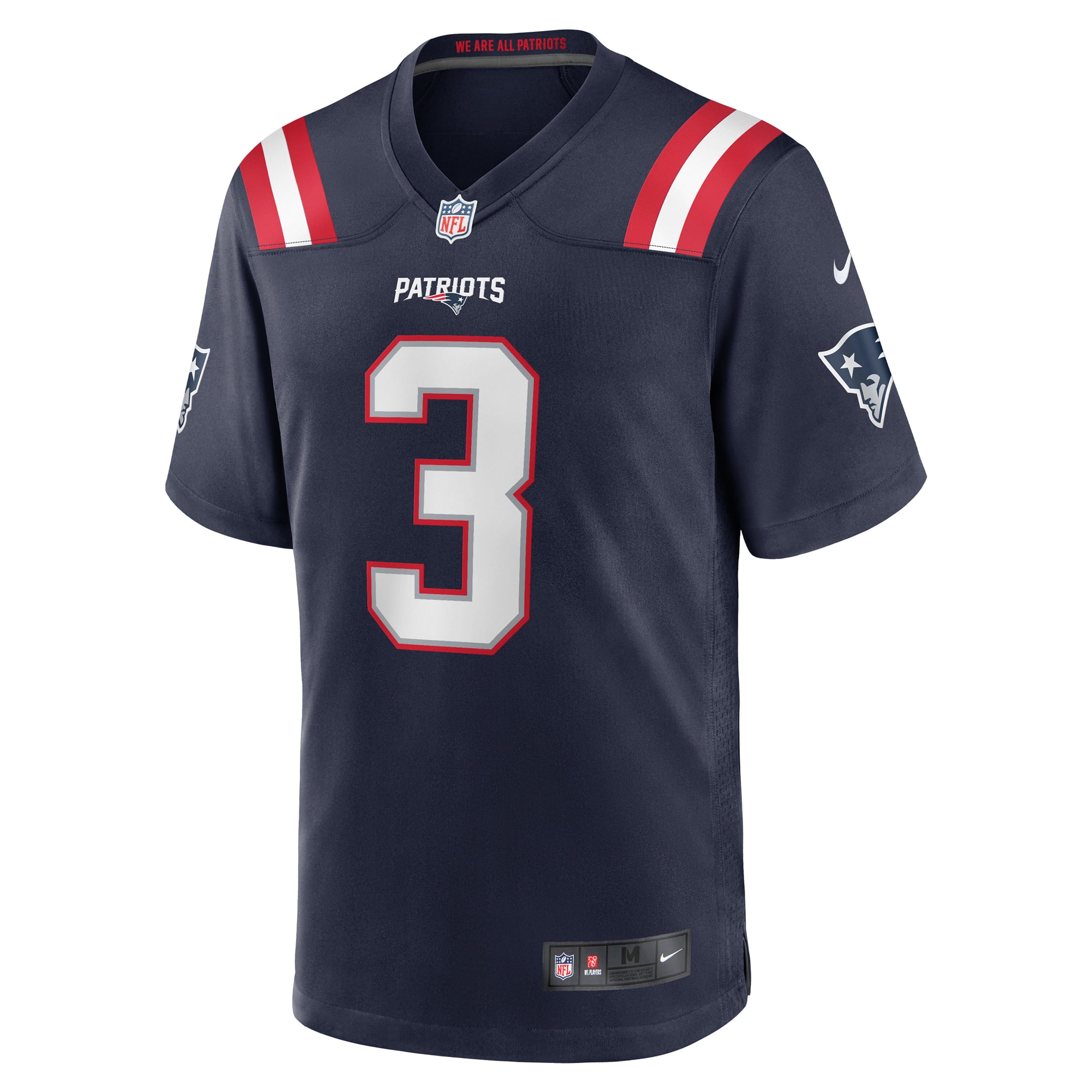 Demario Douglas New England Patriots Game Jersey Navy NFL Football Fan Wear Demario Douglas
