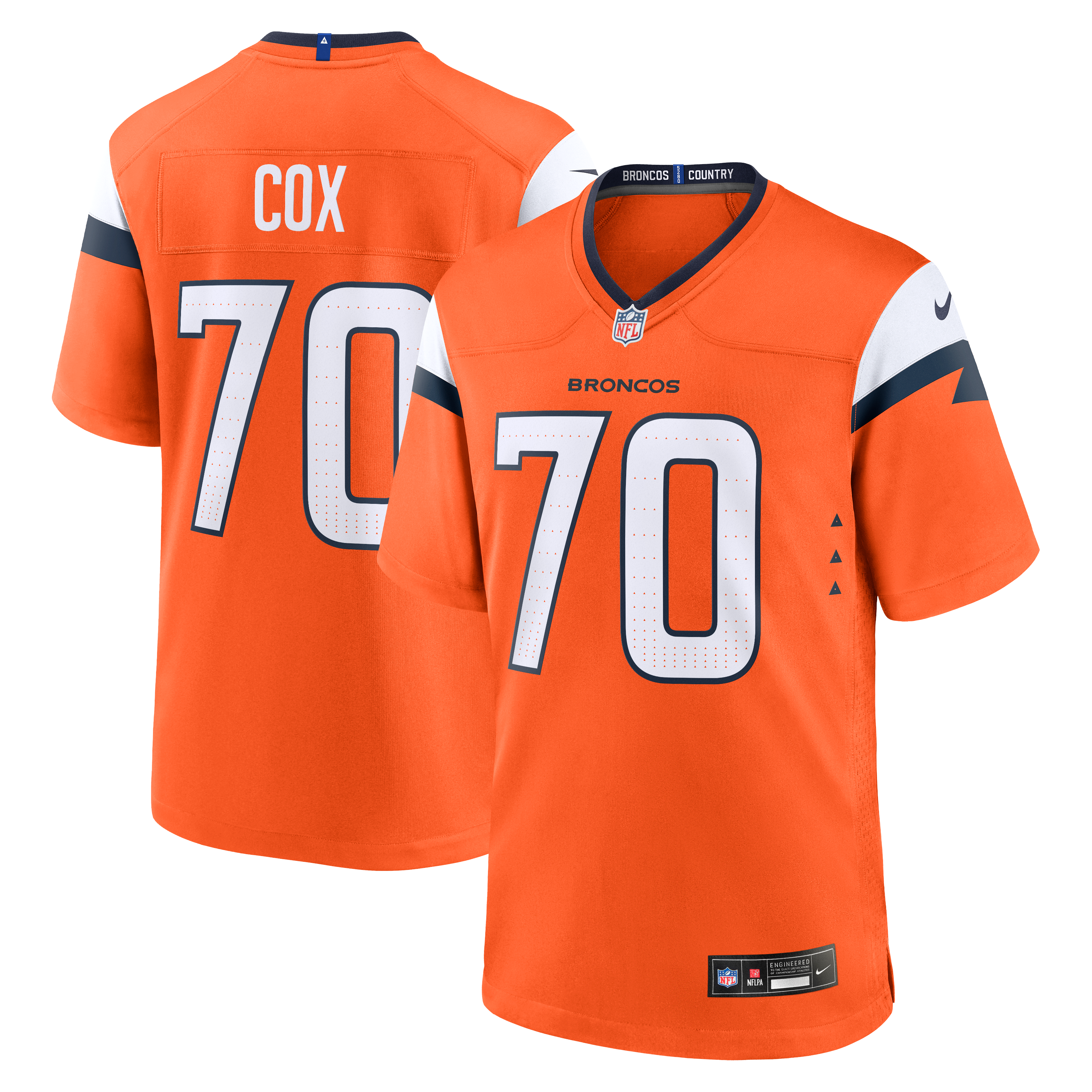 Marques Cox Denver Broncos Game Jersey Orange NFL Football Fan Wear Marques Cox