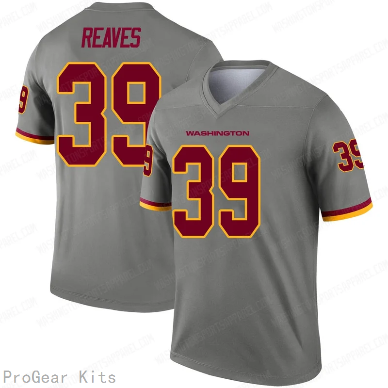 Jeremy Reaves Inverted Washington Commanders Legend Jersey No.39 Gray NFL Football Fan Wear