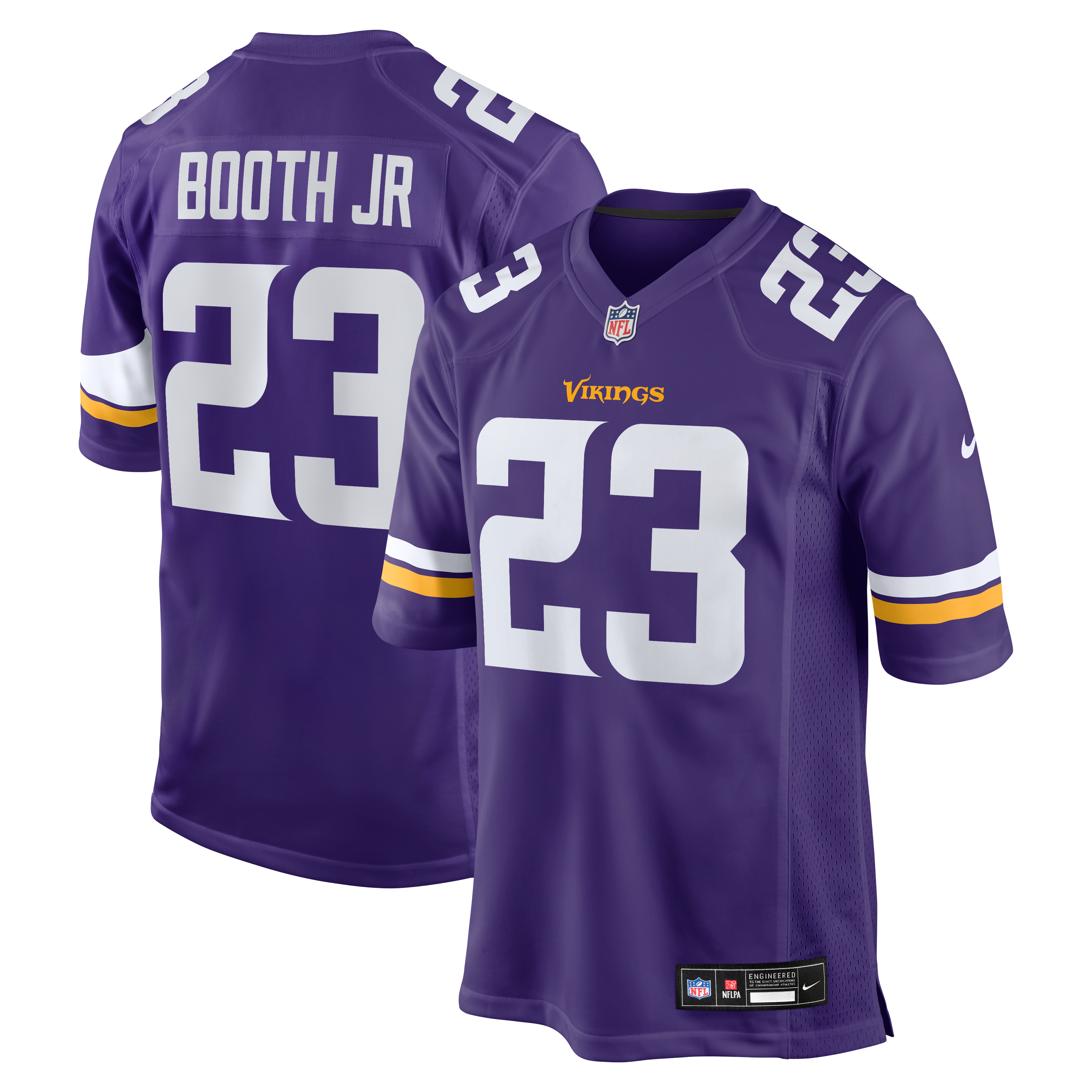 Andrew Booth Jr Minnesota Vikings Game Jersey Purple NFL Football Fan Wear