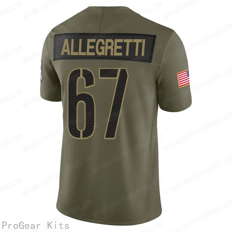 Nick Allegretti Washington Commanders Jersey No.67 Olive NFL Football Fan Wear Nick Allegretti