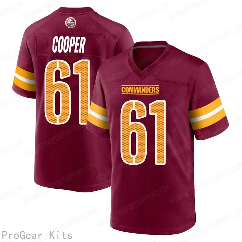 Tyler Cooper Washington Commanders Game Jersey No.61 Burgundy NFL Football Fan Wear