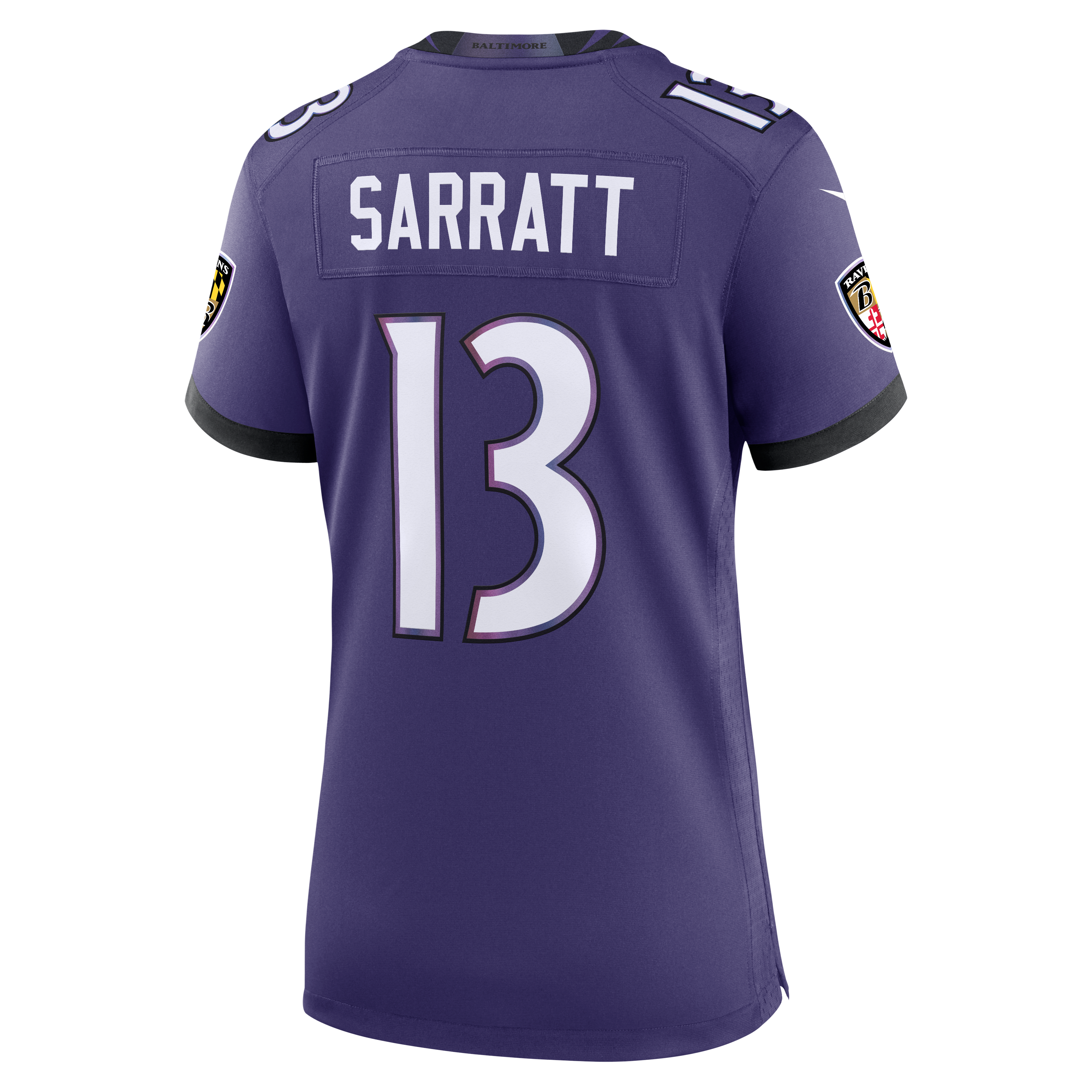 Elijah Sarratt Baltimore Ravens Game Jersey Purple NFL Football Fan Wear