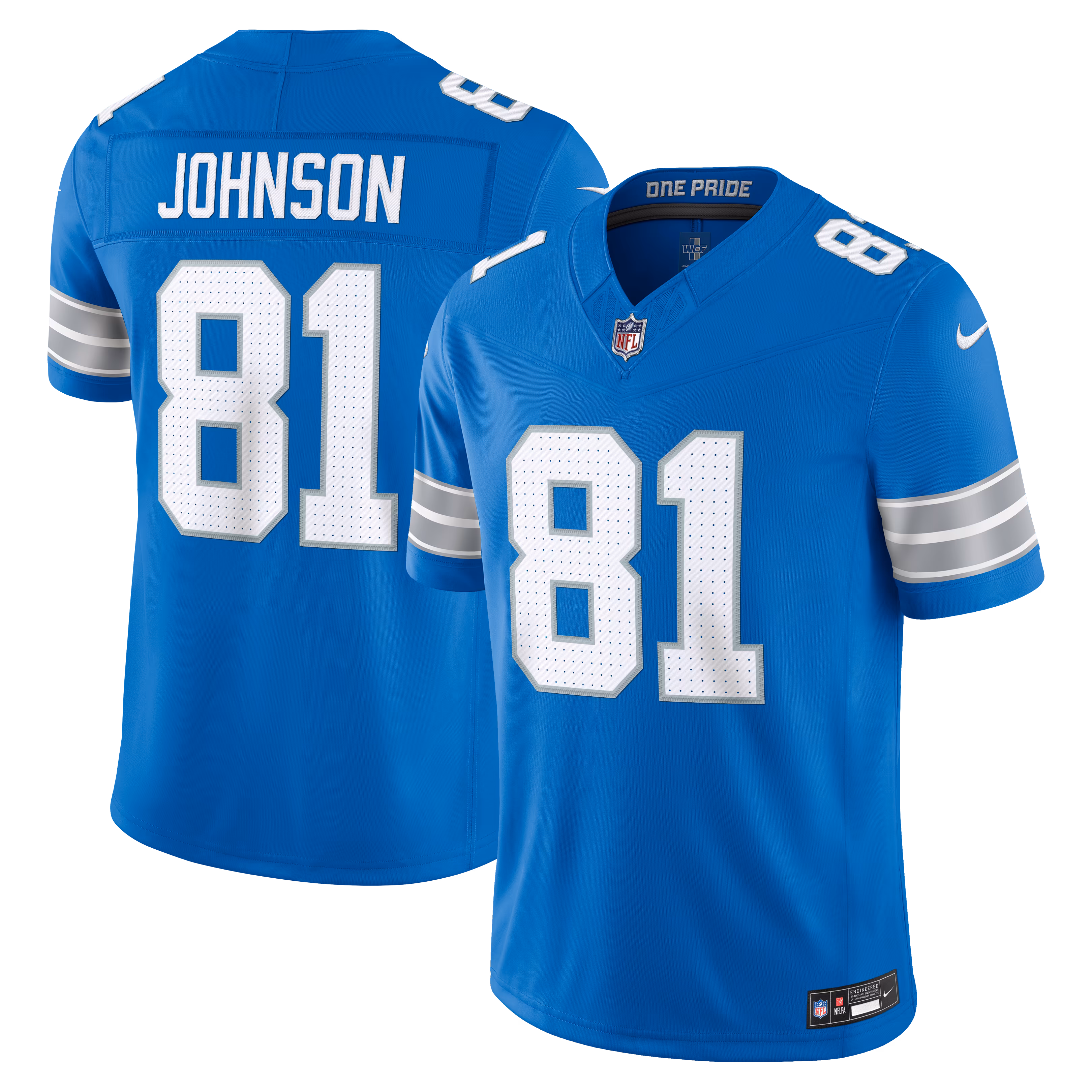 Calvin Johnson Mitchell Detroit Lions Replica Jersey Blue NFL Football Fan Wear