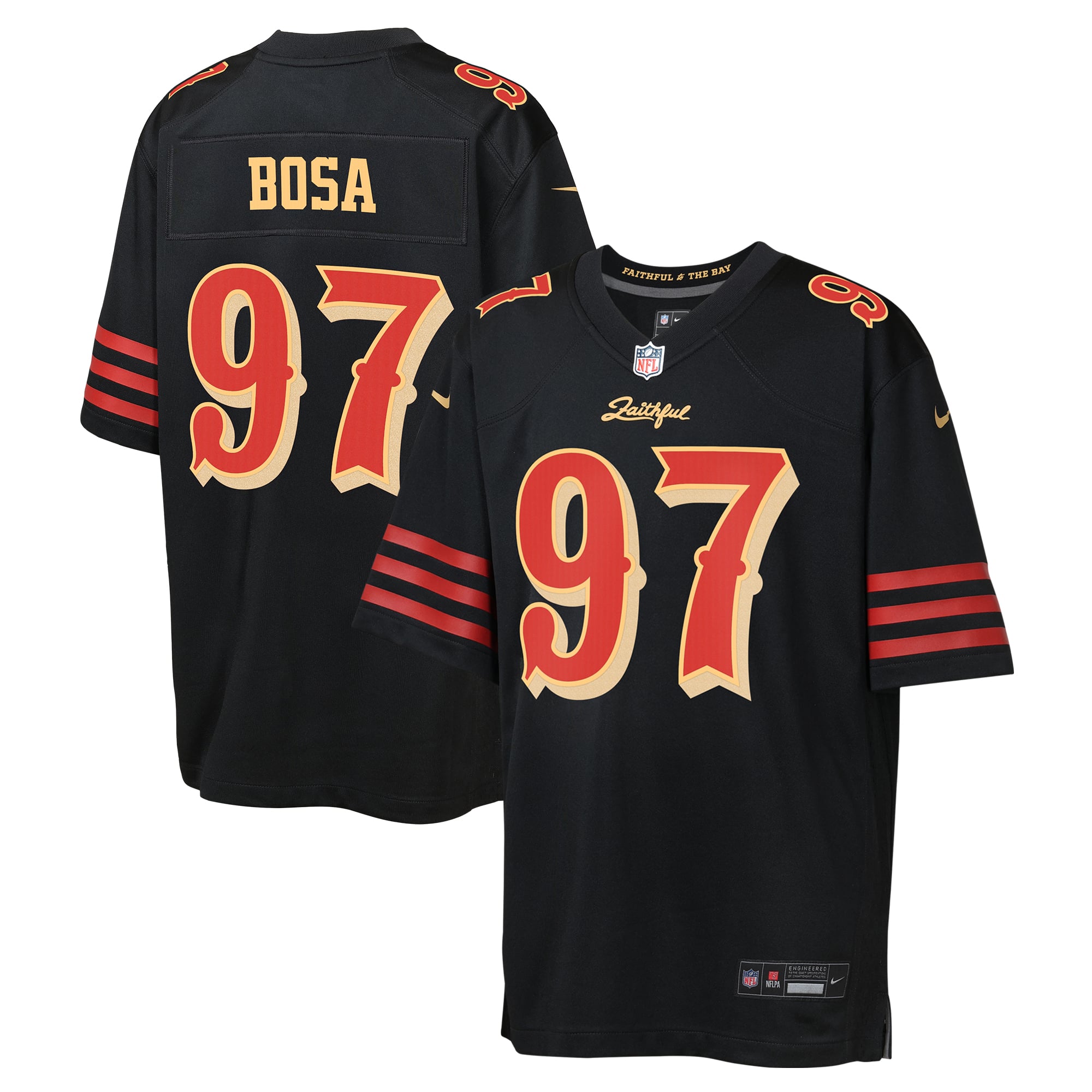 Nick Bosa San Francisco 49ers Game Jersey Black NFL Football Fan Wear