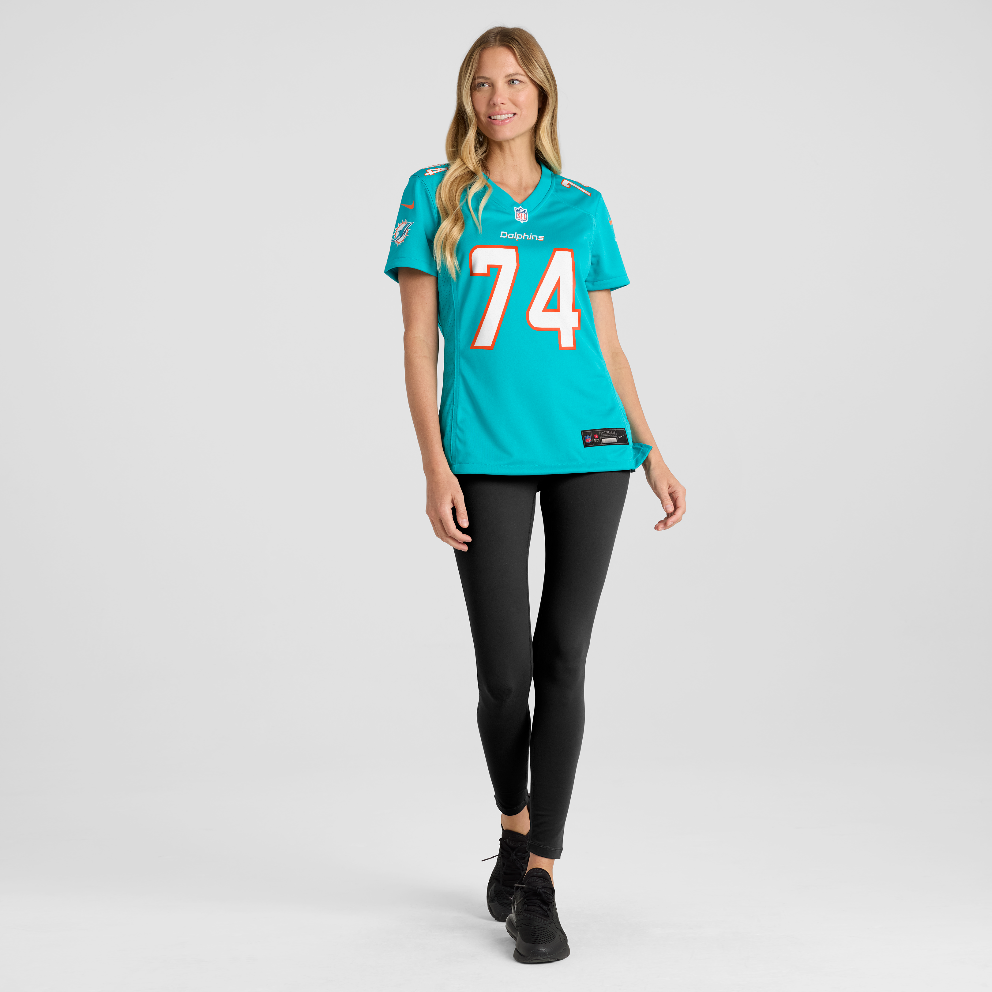 Kayden Proctor Round Miami Dolphins Game Jersey No.12 Aqua NFL Football Fan Wear Kayden Proctor Round