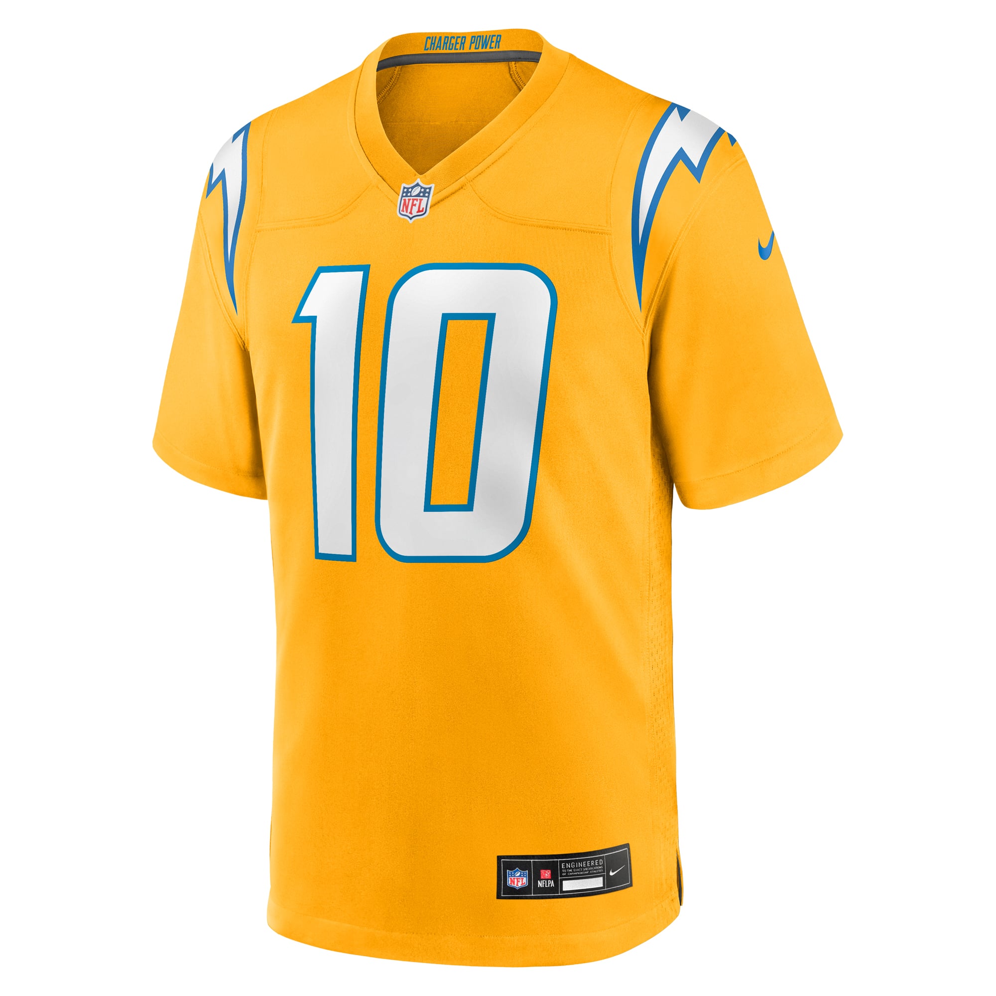 Justin Herbert Charger Los Angeles Chargers Player Jersey Gold NFL Football Fan Wear Justin Herbert Charger