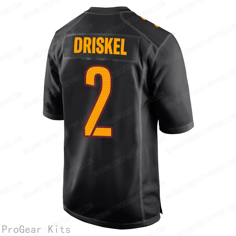 Jeff Driskel Carbon Washington Commanders Game Jersey No.2 Black NFL Football Fan Wear