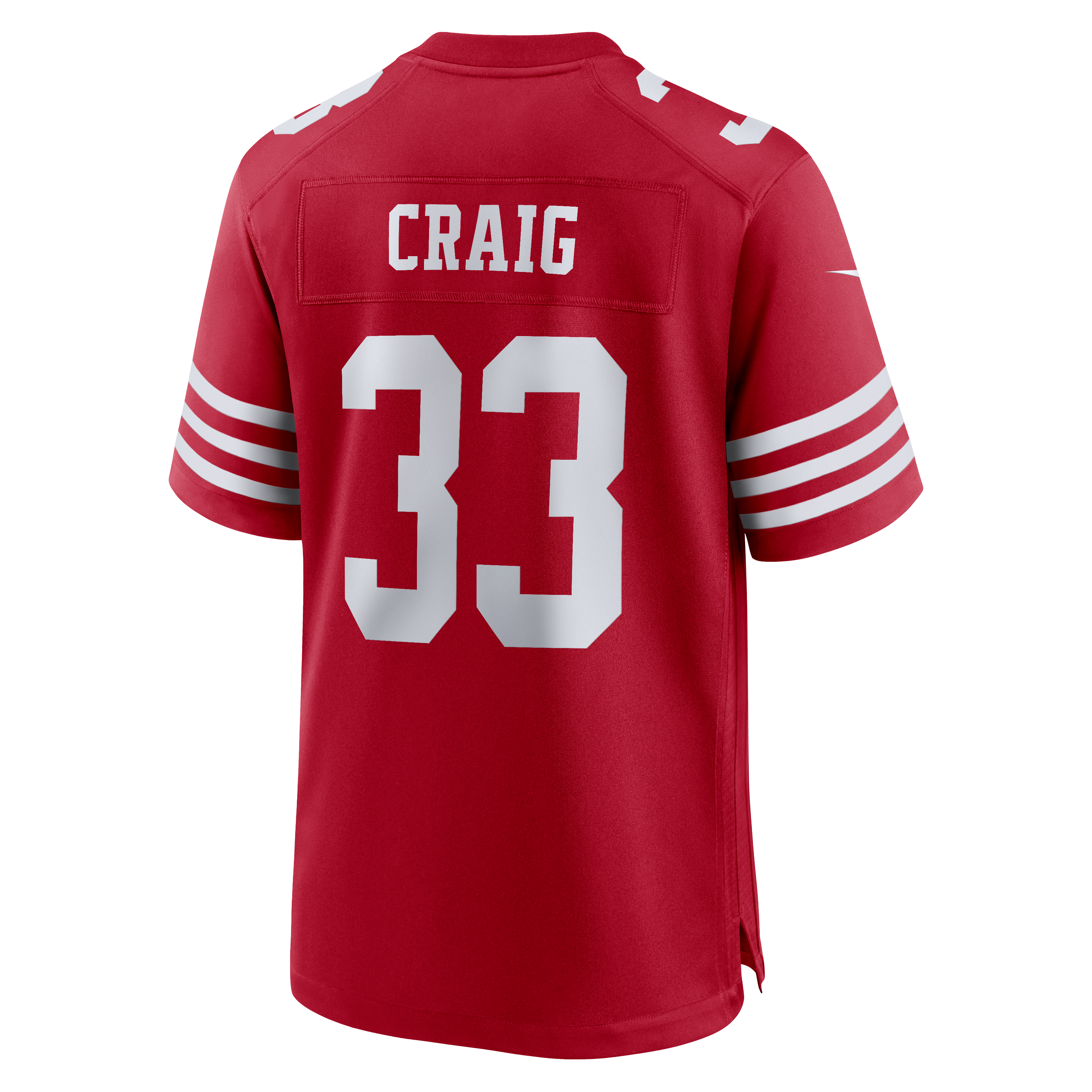 Roger Craig Retired San Francisco 49ers Game Jersey Scarlet NFL Football Fan Wear Roger Craig Retired