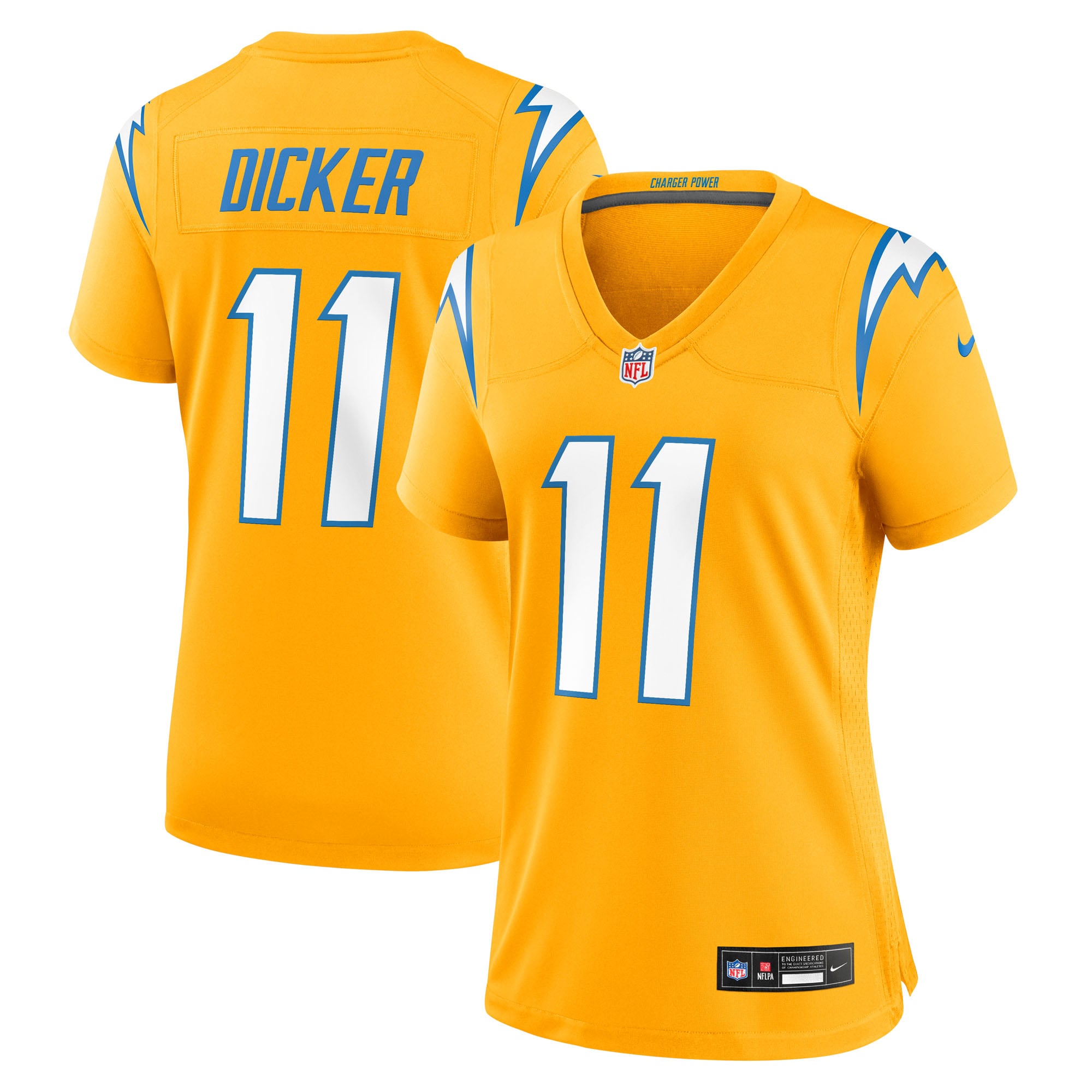 Cameron Dicker Los Angeles Chargers Game Jersey Gold NFL Football Fan Wear