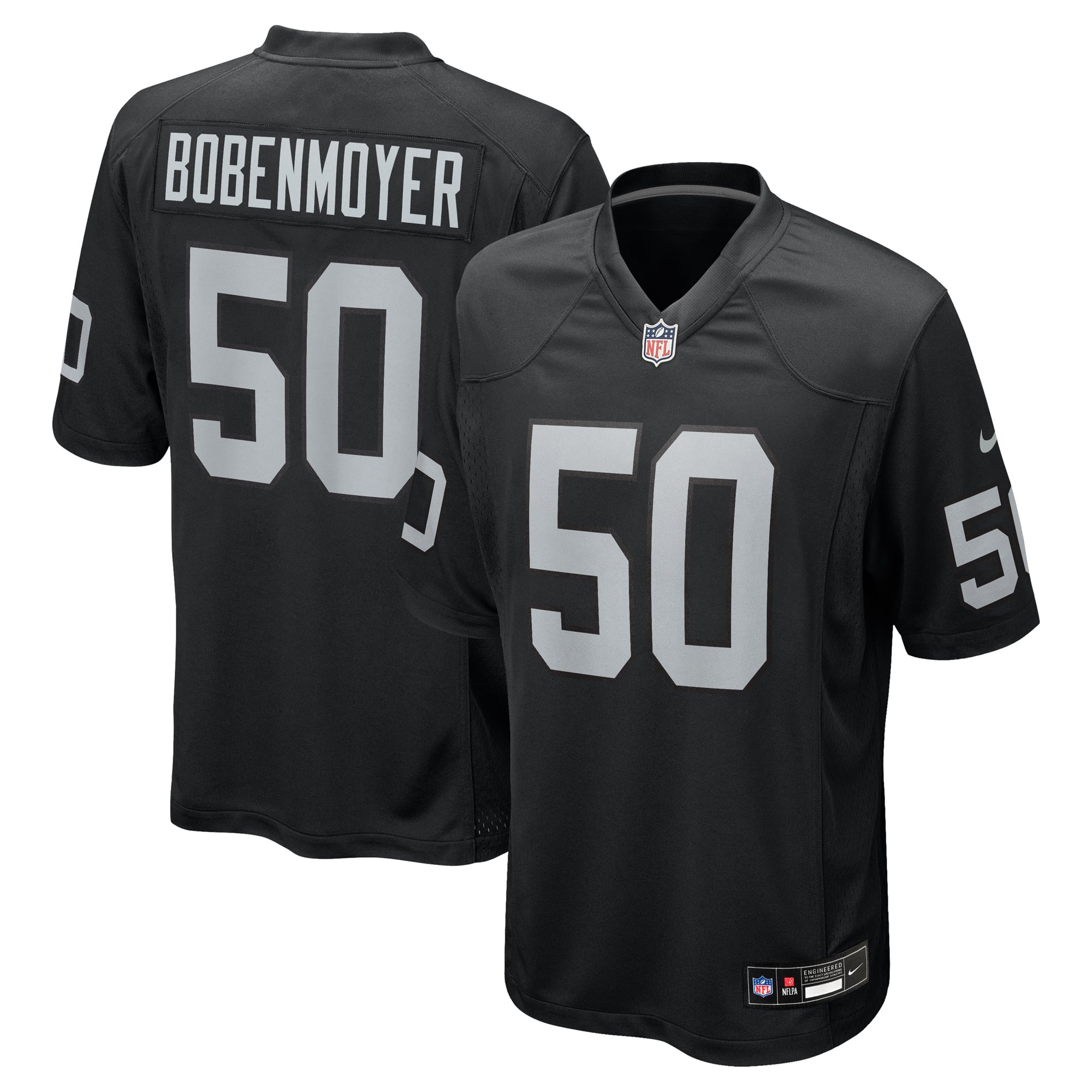 Jacob Bobenmoyer Las Vegas Raiders Player Jersey Black NFL Football Fan Wear