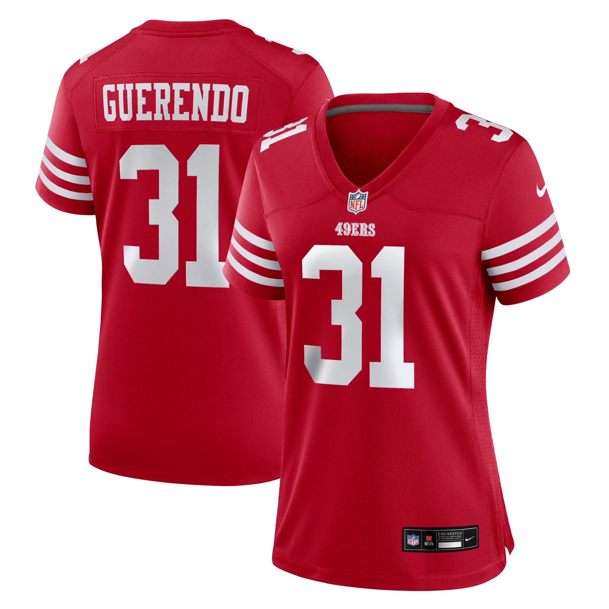 Isaac Guerendo San Francisco 49ers Game Jersey Scarlet NFL Football Fan Wear