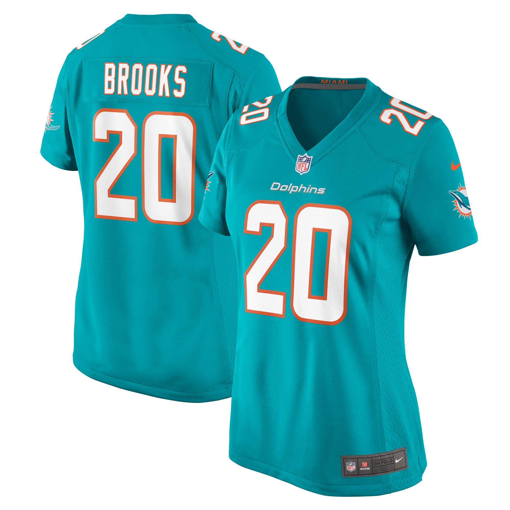Jordyn Brooks Miami Dolphins Game Jersey Aqua NFL Football Fan Wear