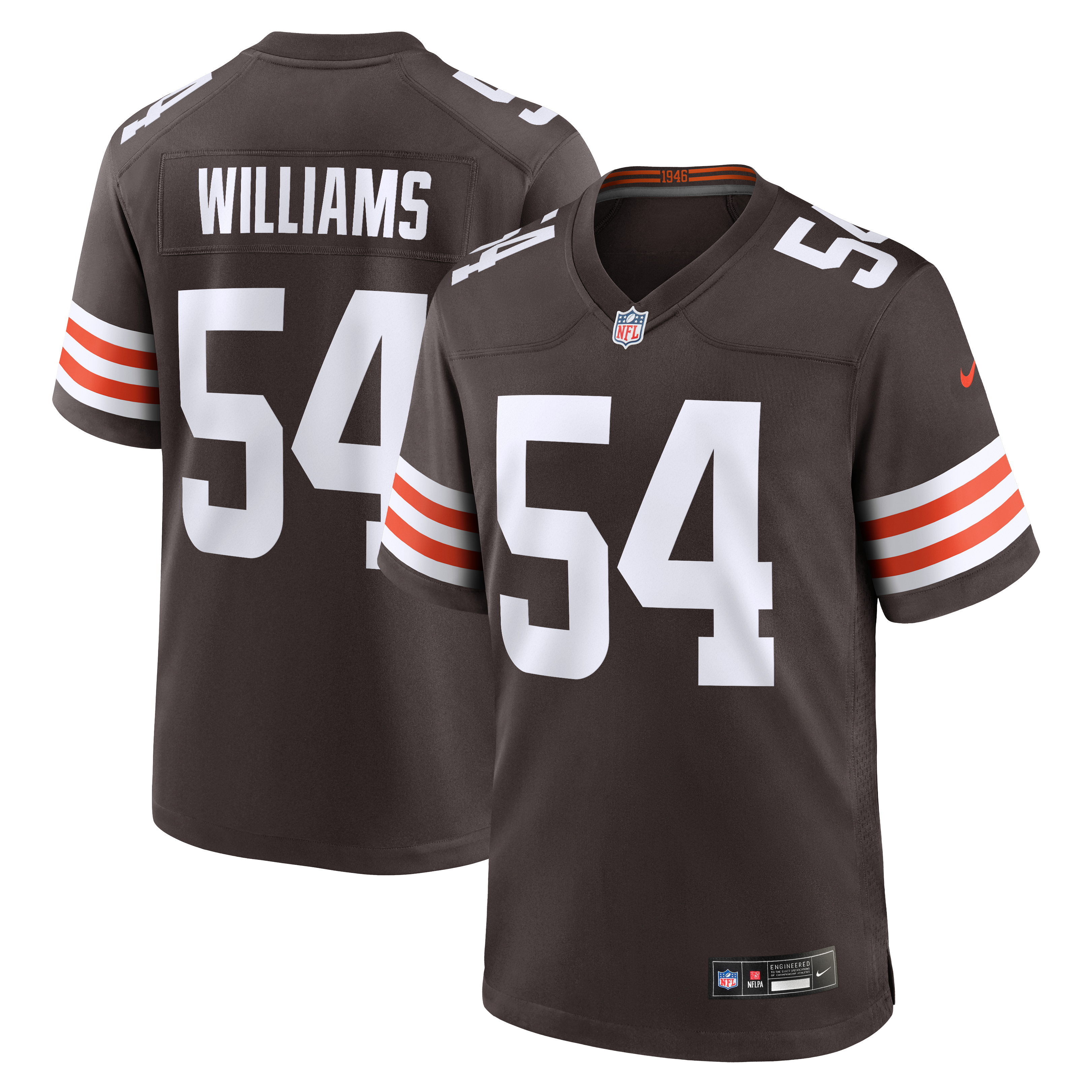 Sam Williams Cleveland Browns Game Jersey Brown NFL Football Fan Wear Sam Williams