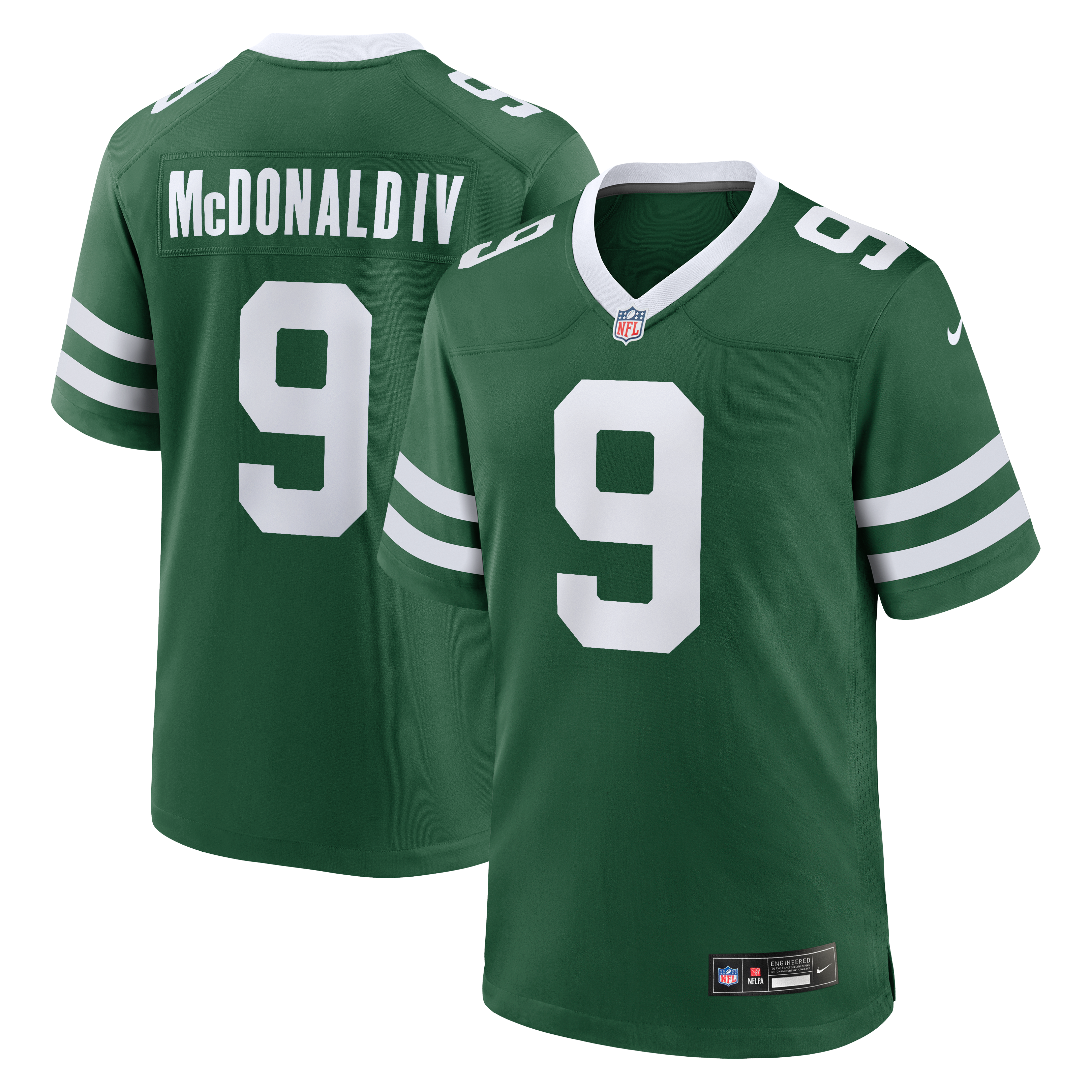 Will McDonald New York Jets Game Jersey Green NFL Football Fan Wear Will McDonald