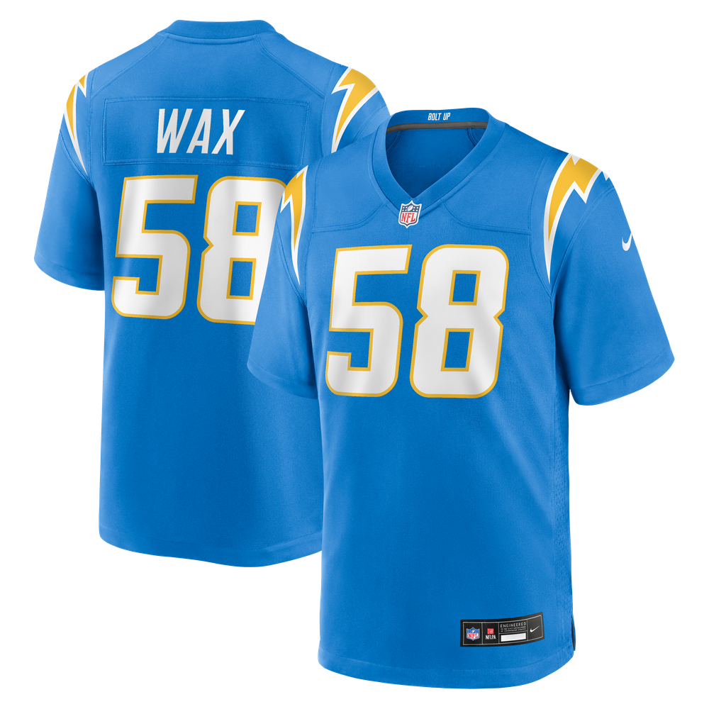Marlowe Wax Los Angeles Chargers Game Jersey NFL Football Fan Wear