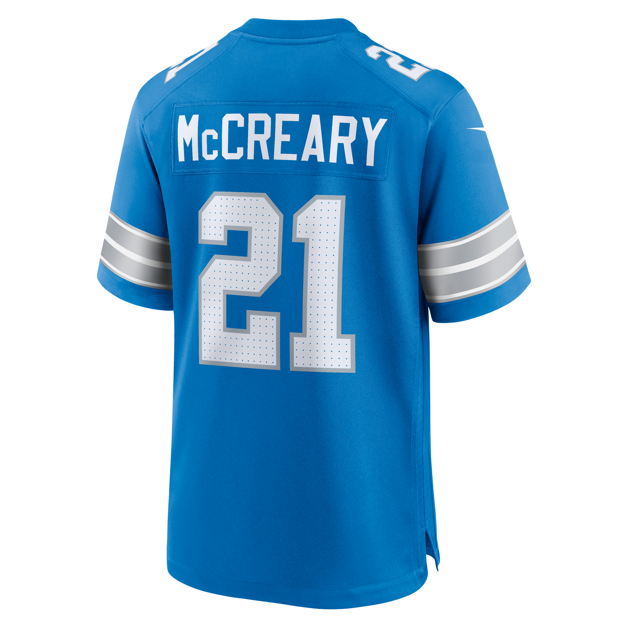 Roger McCreary Detroit Lions Game Jersey Blue NFL Football Fan Wear