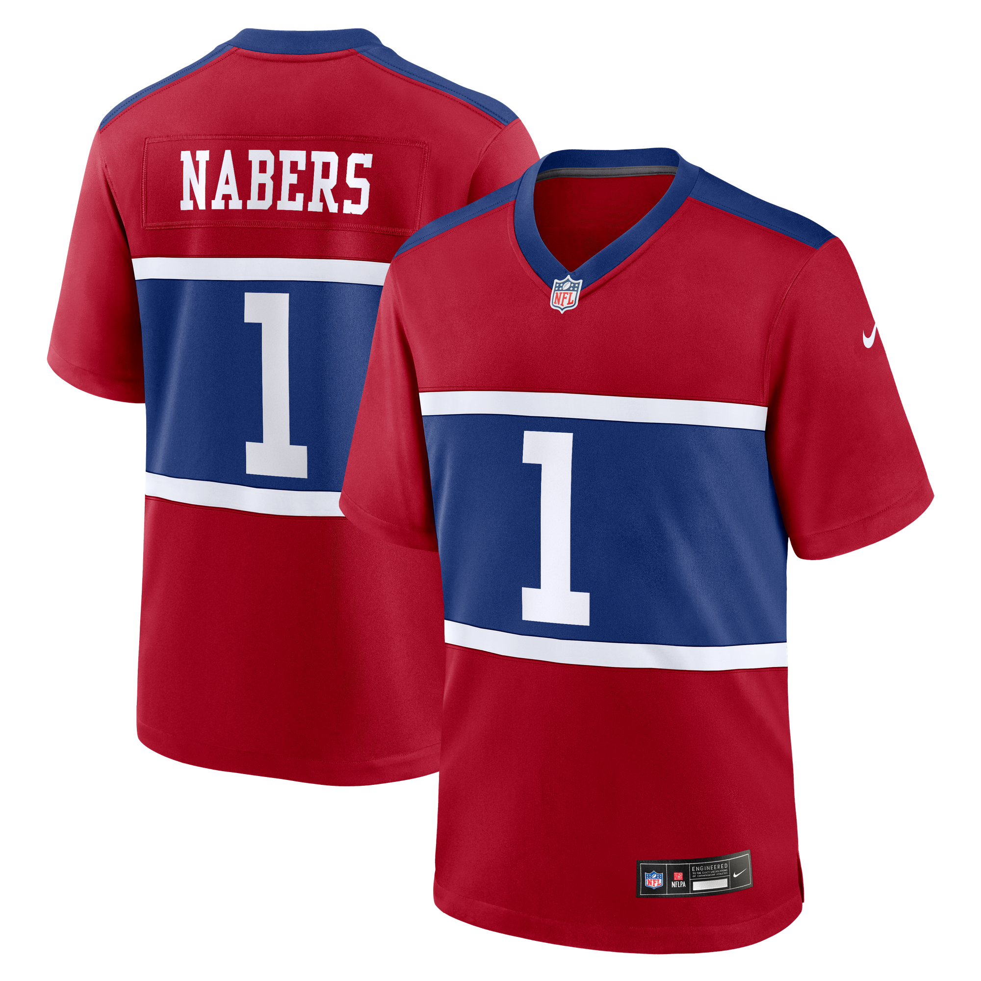 Malik Nabers Century New York Giants Game Jersey Red NFL Football Fan Wear
