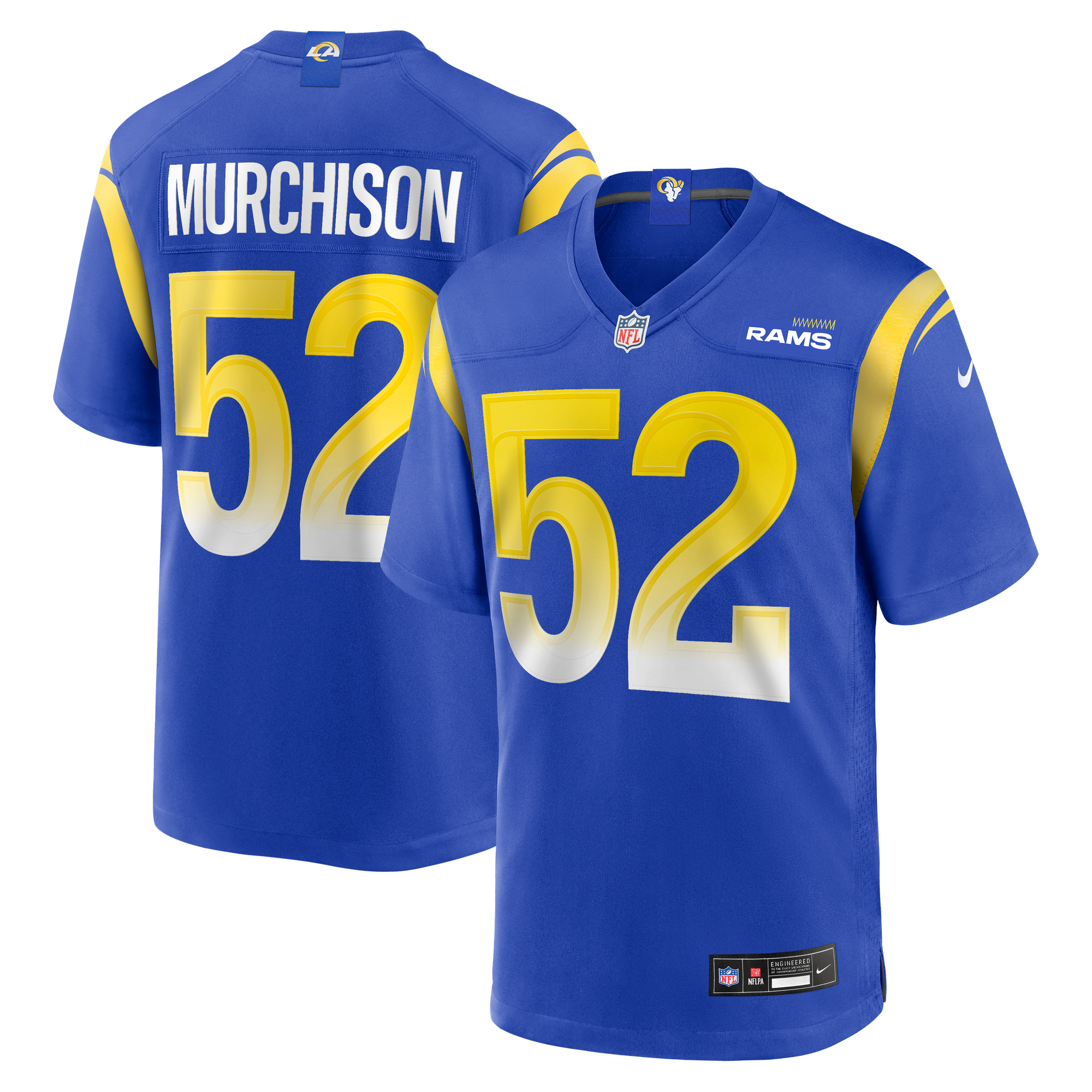 Larrell Murchison Los Angeles Rams Game Jersey Royal NFL Football Fan Wear Larrell Murchison