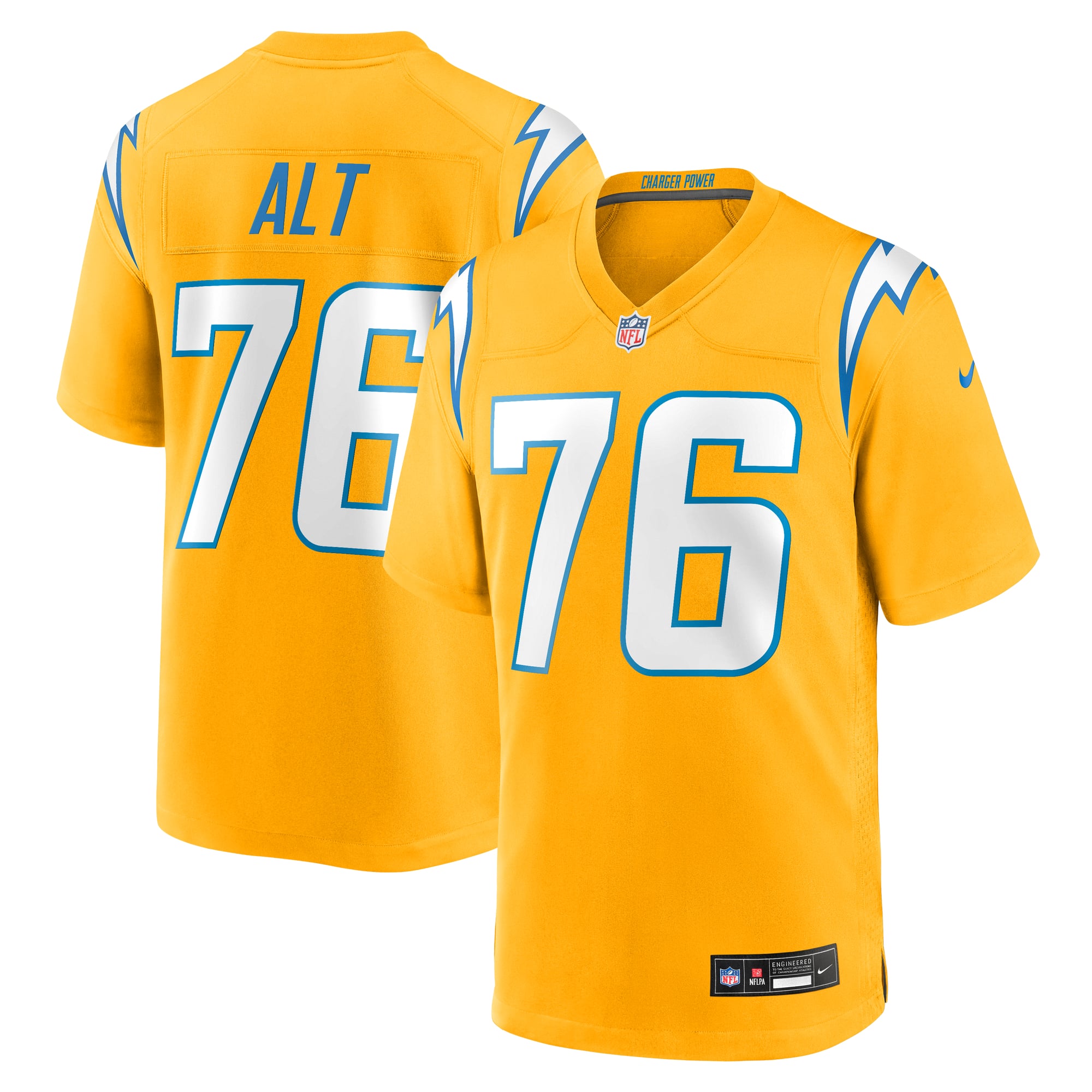 Charger Power Joe Los Angeles Chargers Alternate Jersey Gold NFL Football Fan Wear