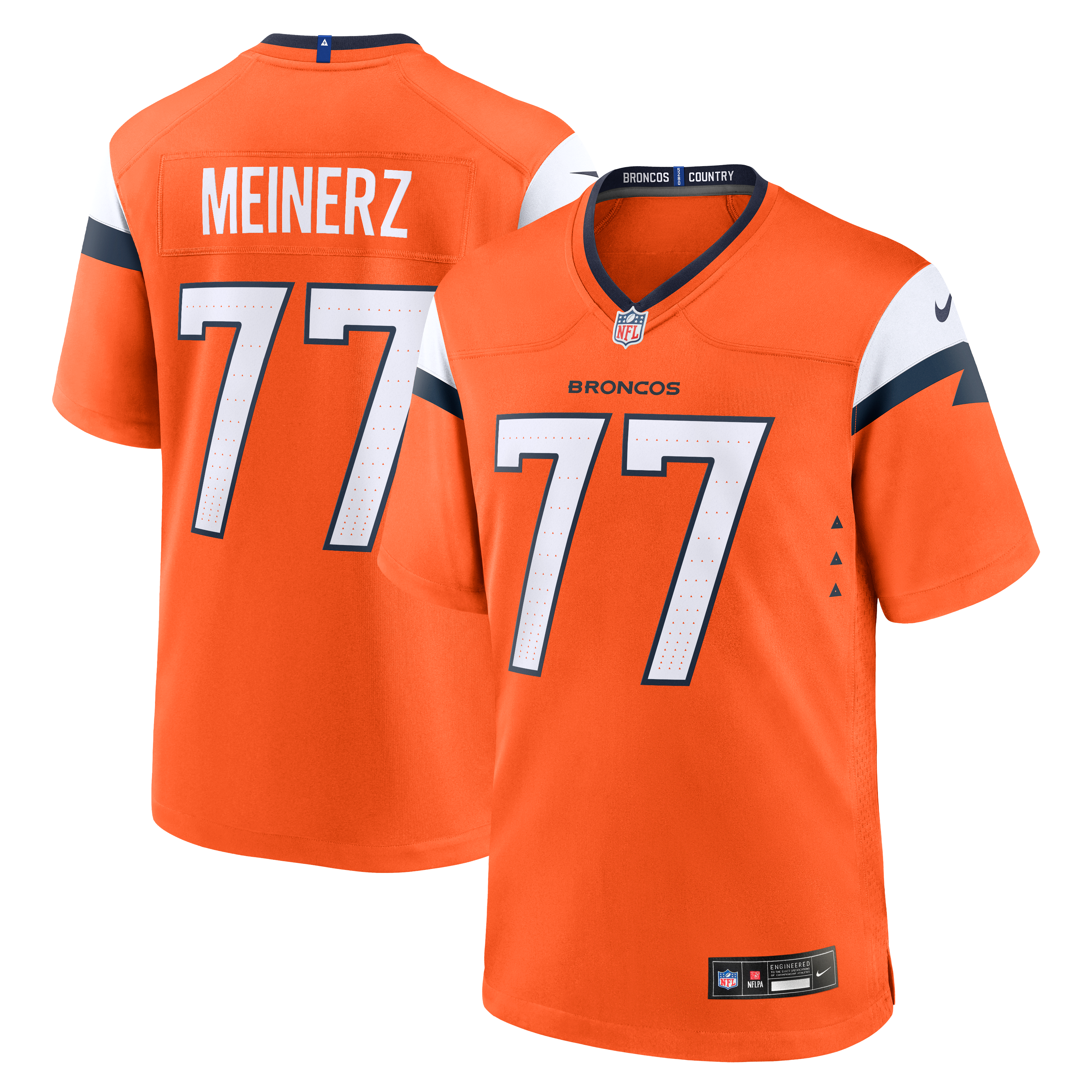 Quinn Meinerz Denver Broncos Game Jersey Orange NFL Football Fan Wear