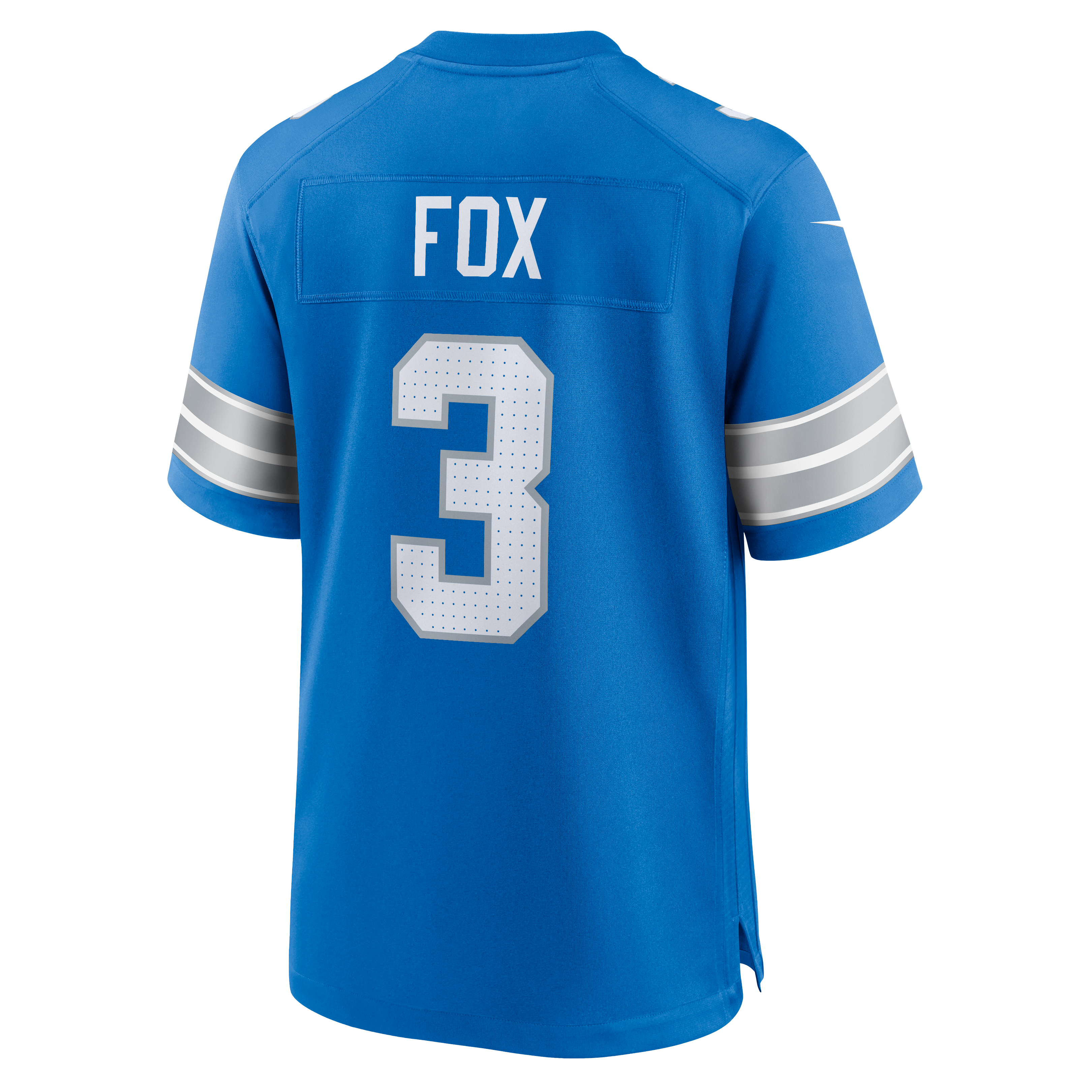 Jack Fox Detroit Lions Game Jersey Blue NFL Football Fan Wear Jack Fox